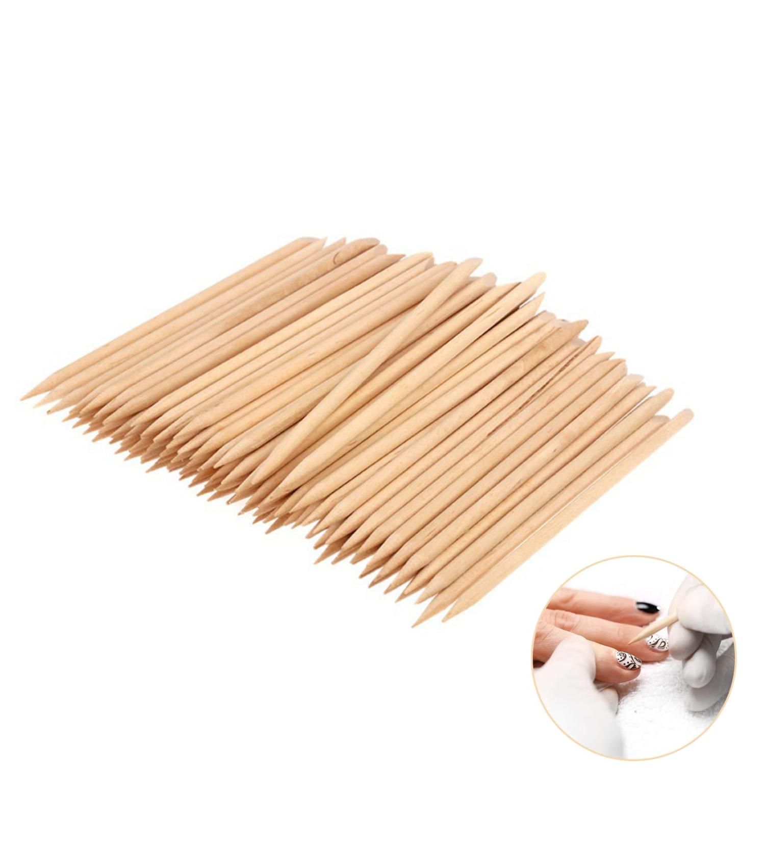 Punwey 100-Piece Double-Sided Rose Wooden Nail Shaping Sticks - 4.5 Inch Manicure & Pedicure Tool for Perfect Nails - Buy Online on GoSupps.com