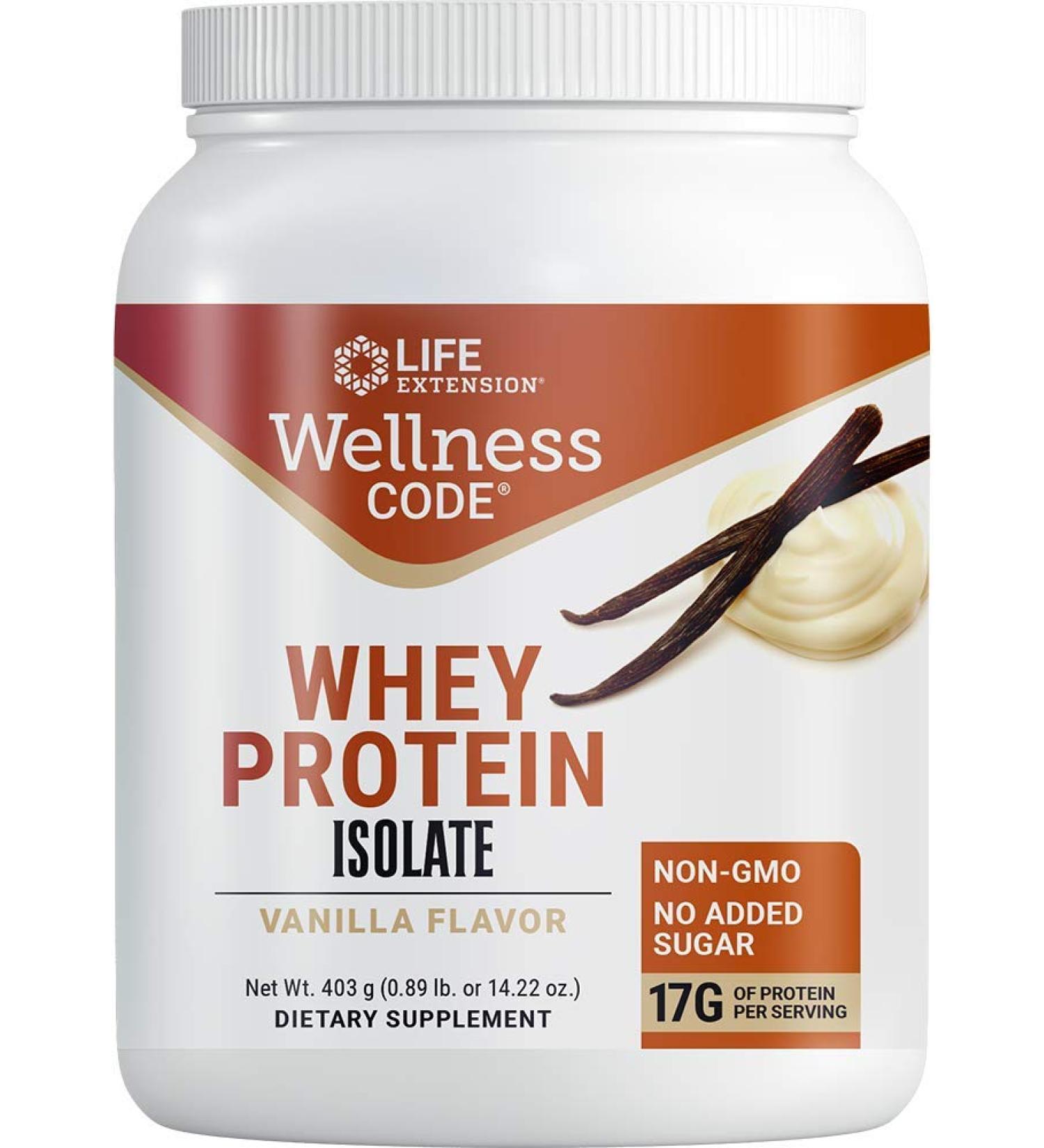 Life Extension Wellness Code Whey Protein Isolate Vanilla - 0.89 lb | Premium Protein Supplement - Buy Online on GoSupps.com