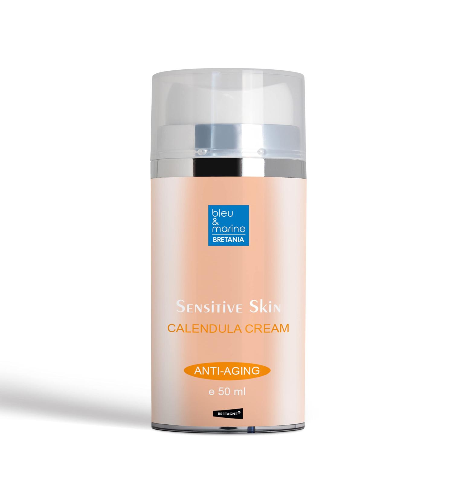  bleu & marine Bretania Calendula Aloe Vera and Vitamin E Cream 50 ml Sensitive Skin Cream with Organic Calendula Extract - Buy Online on GoSupps.com