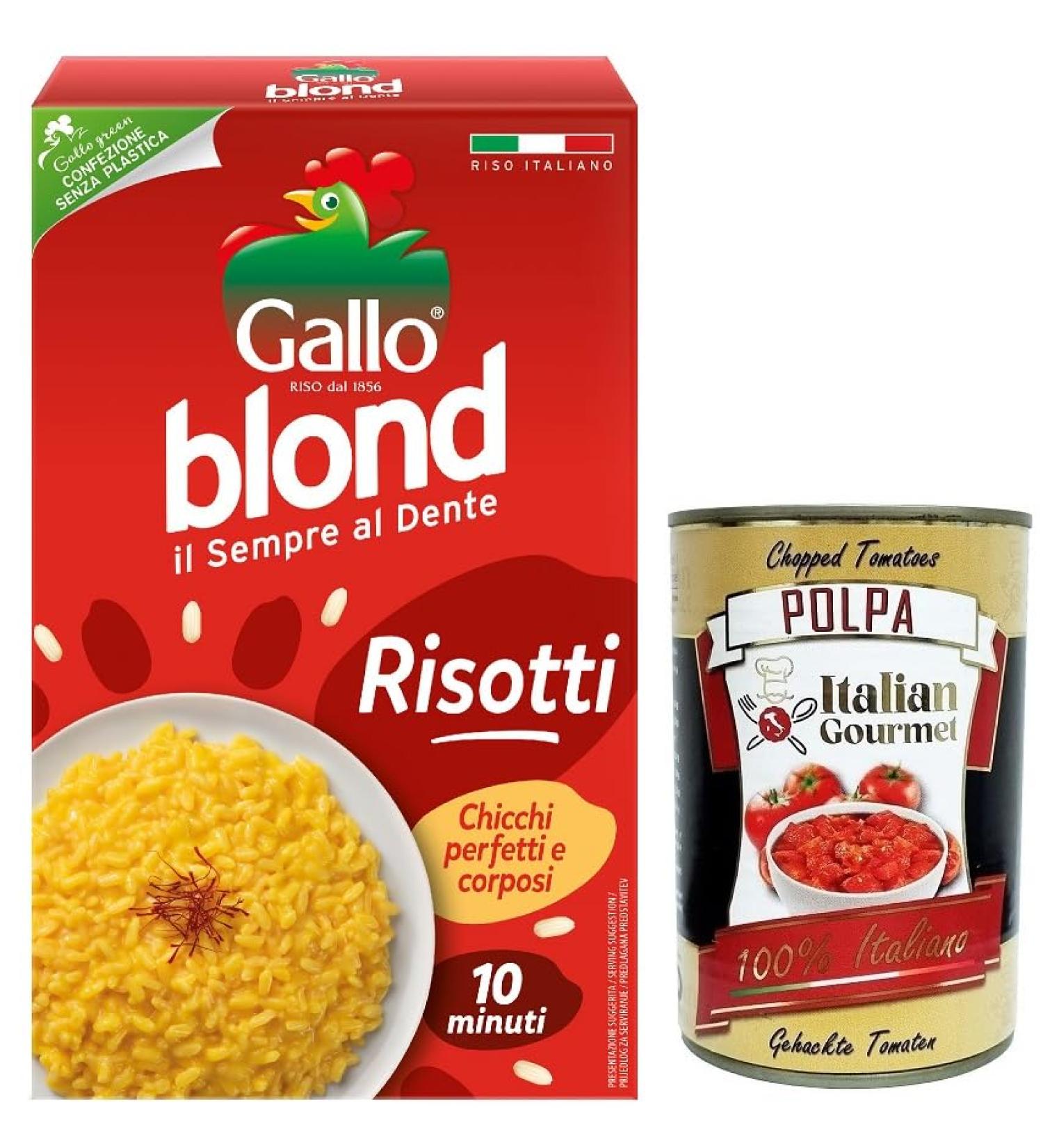  Italian Gourmet E.R. Gallo Riso Blond Risotti 100% Italian Rice Ideal for Risottos Cooking Time 10 Minutes 1kg Pack + 400g Box Italian Gourmet - Buy Online on GoSupps.com