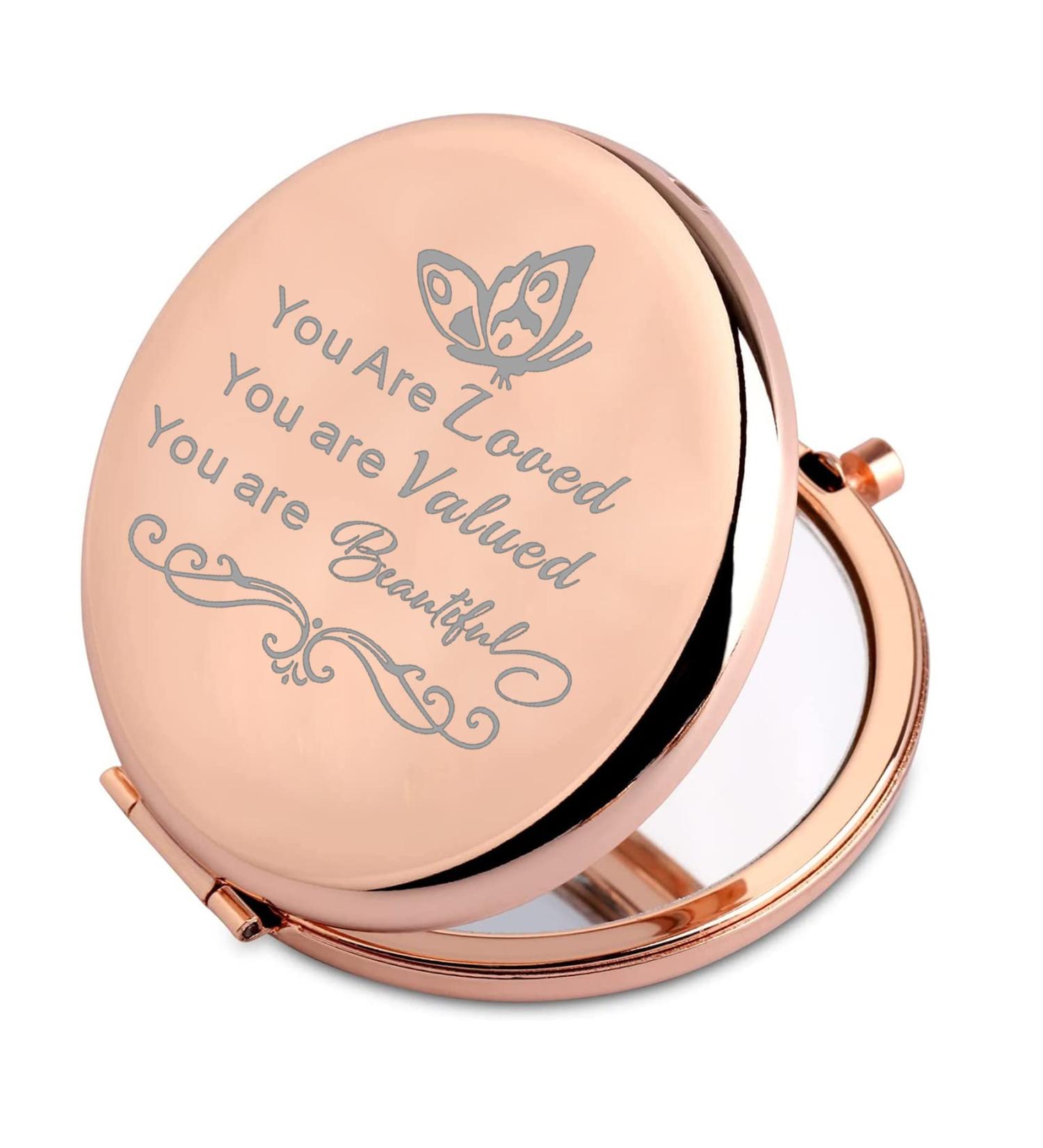 FEELMEM You are Loved Compact Mirror - Inspirational Encouragement Gift for Her - Birthday Graduation Gift for Daughter Niece Friend - Buy Online on GoSupps.com