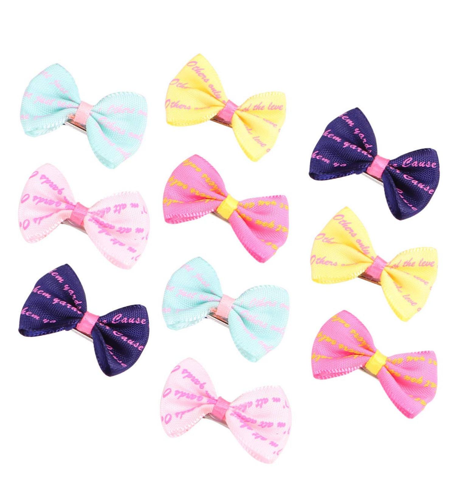 Buy Balacoo 10-Piece Animal Hair Loops with Crocodile Terminals - Bowknot Hair Clips for Small Dogs Cats and Kittens | Pet Hair Care Accessories in Random Colors - Buy Online on GoSupps.com