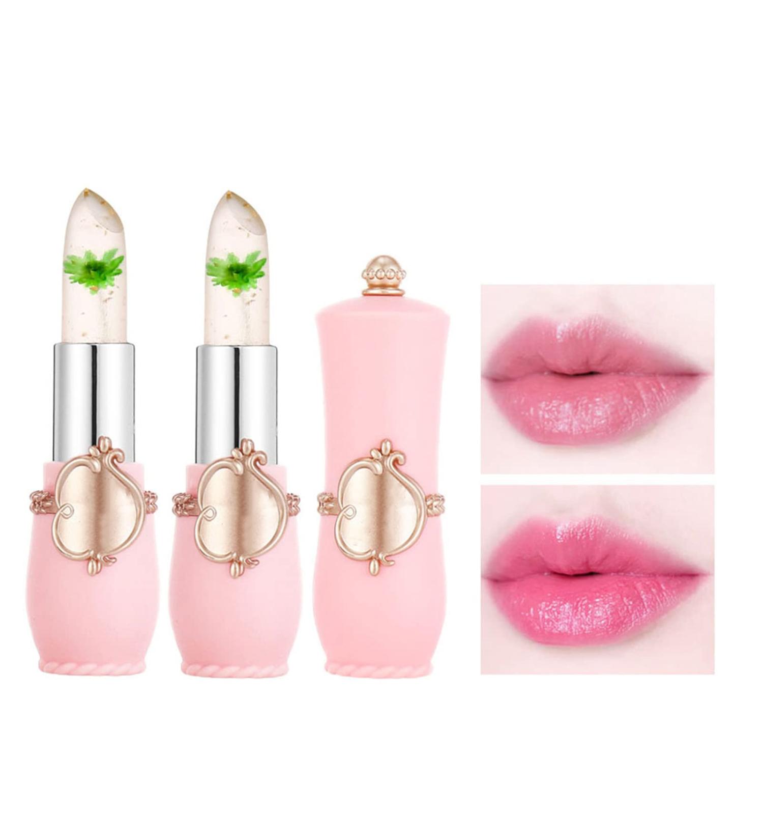 Crystal Jelly Flower Lipstick Set - Color Changing Gloss for Magic Lip Transformation (#5 Green) - Buy Online on GoSupps.com