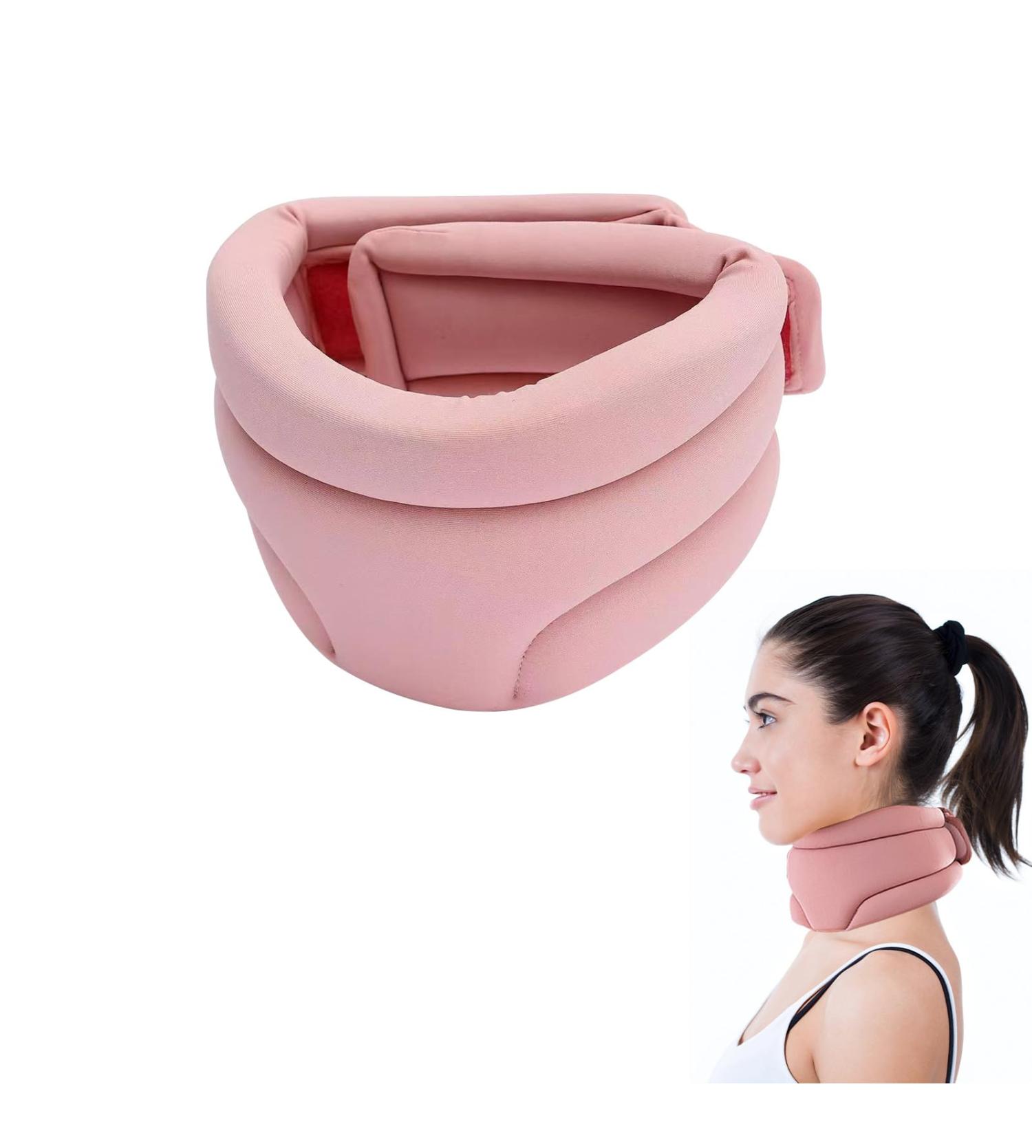 Neck Support Stretcher & Sleep Aid - Premium Neck Pillow for Pain Relief | Adjustable Neck Bandage for Snoring (Pink) - Buy Now! - Buy Online on GoSupps.com