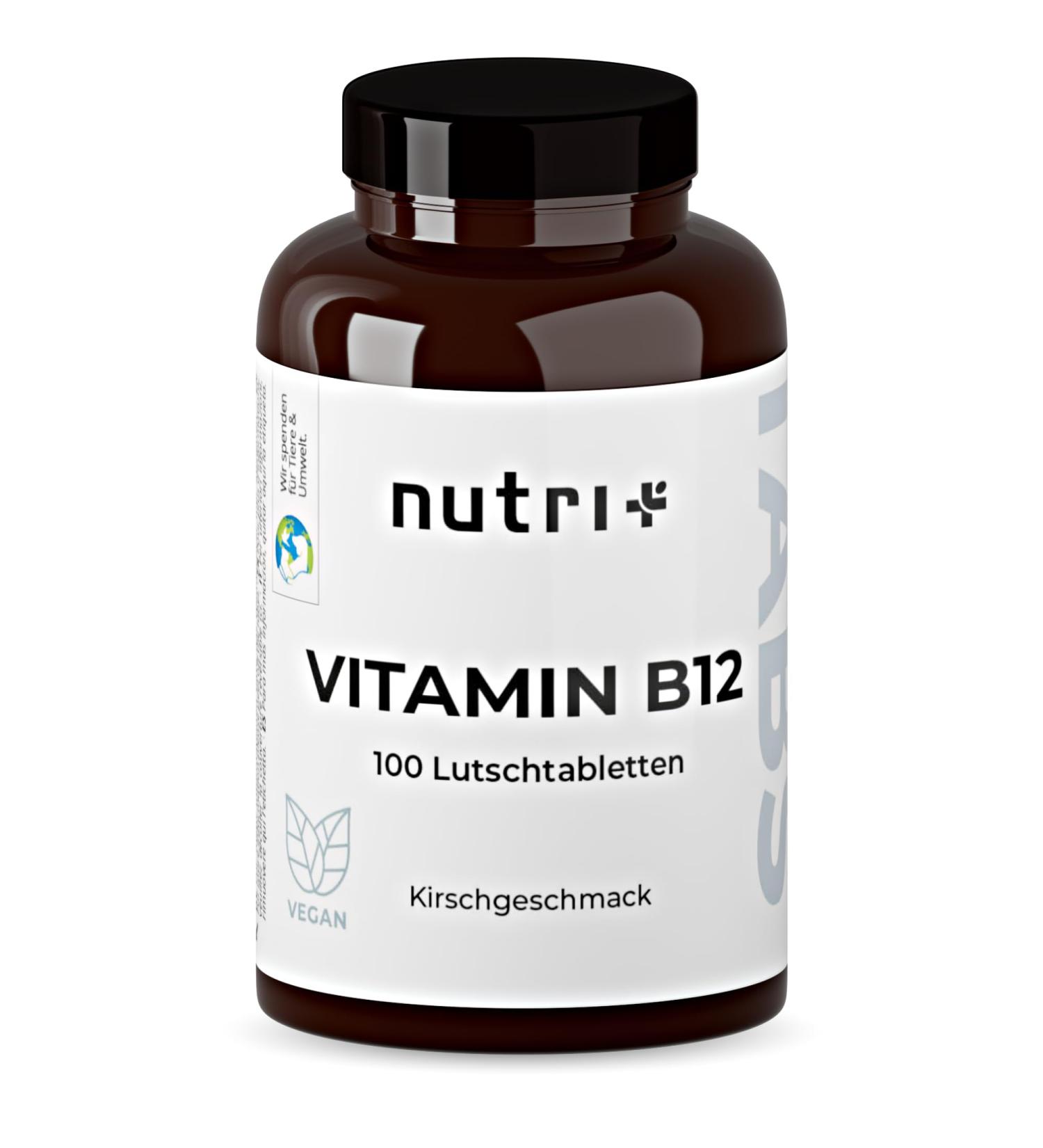 Vitamin B12 Sucking Tablets 500 g - Vegan High-Dose Methylcobalamin - Lactose-Free Cherry Taste - 100 Tablets - Buy Online on GoSupps.com