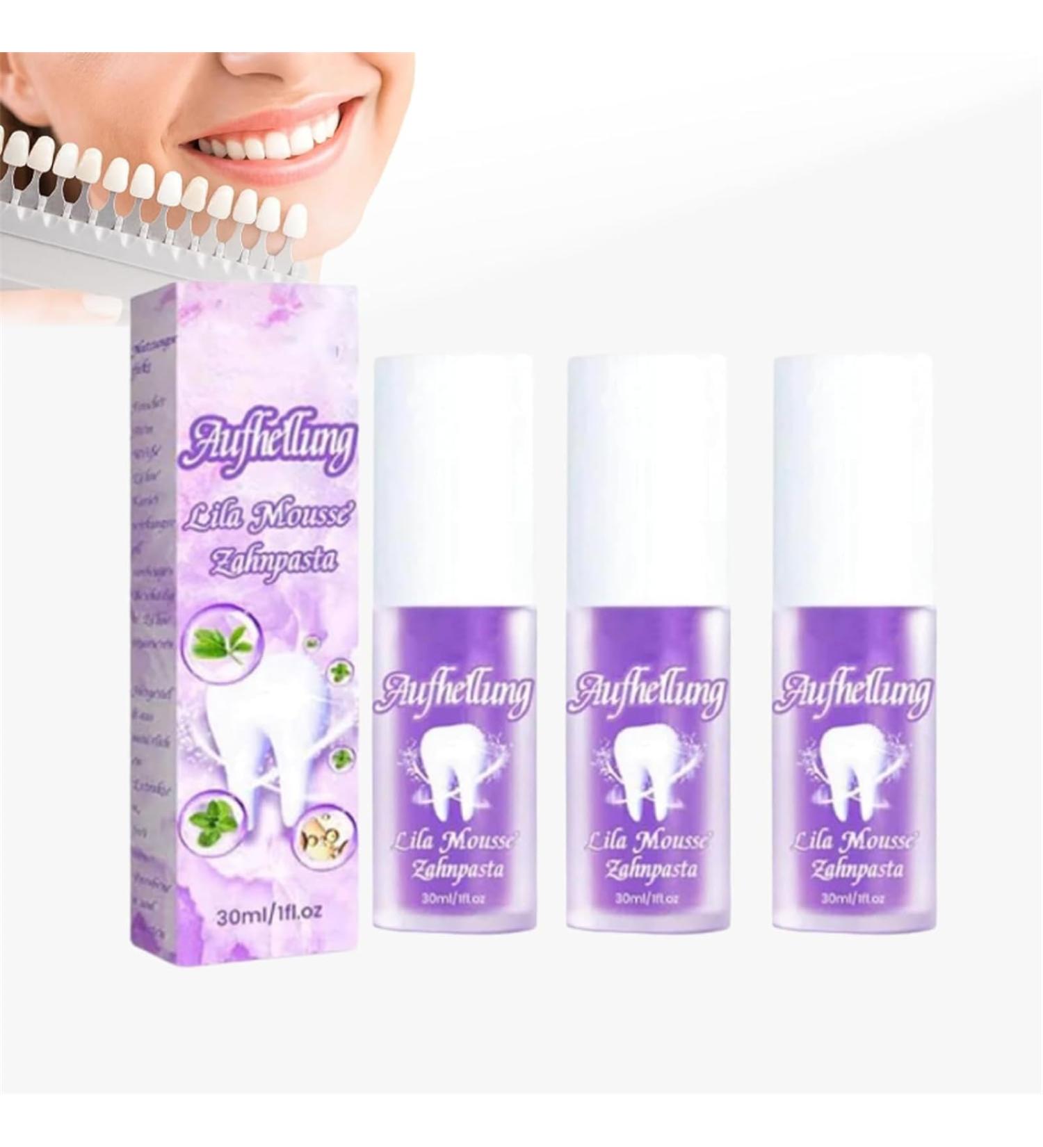 Purple Toothpaste Teeth Whitening Foam Color Correcting Foam Toothpaste V34 Teeth Cleaning Foam Toothpaste Brightness and Reduce Yellowing. - Buy Online on GoSupps.com