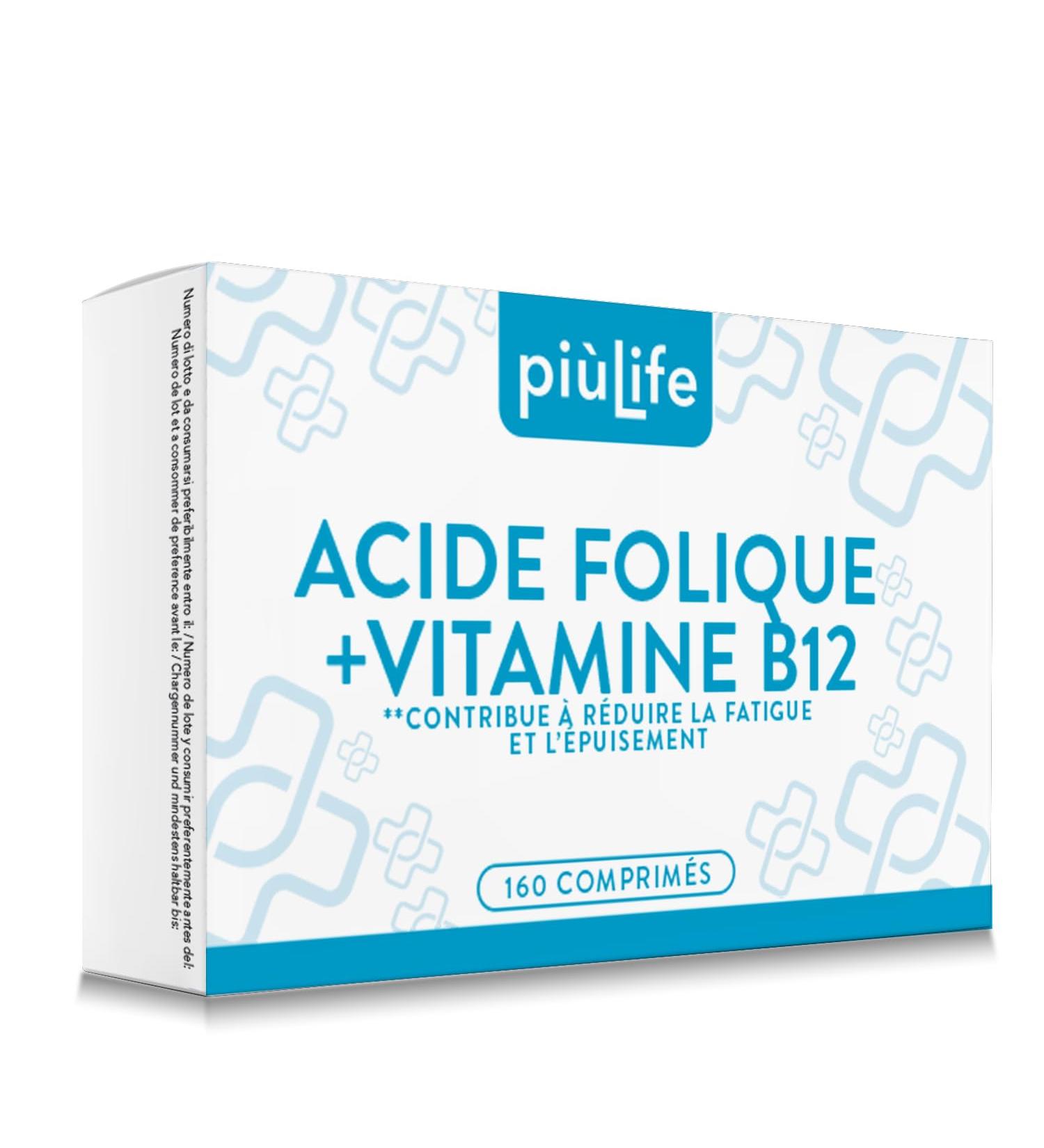 Acide Folique 400 g avec B12 160 comprim s Pi Life 1 par jour Folate Compl ment Vitamine B9 et B12 Energie contre la fatigue et l' puisement Maman 160 comprim s 160.0 - Buy Online on GoSupps.com