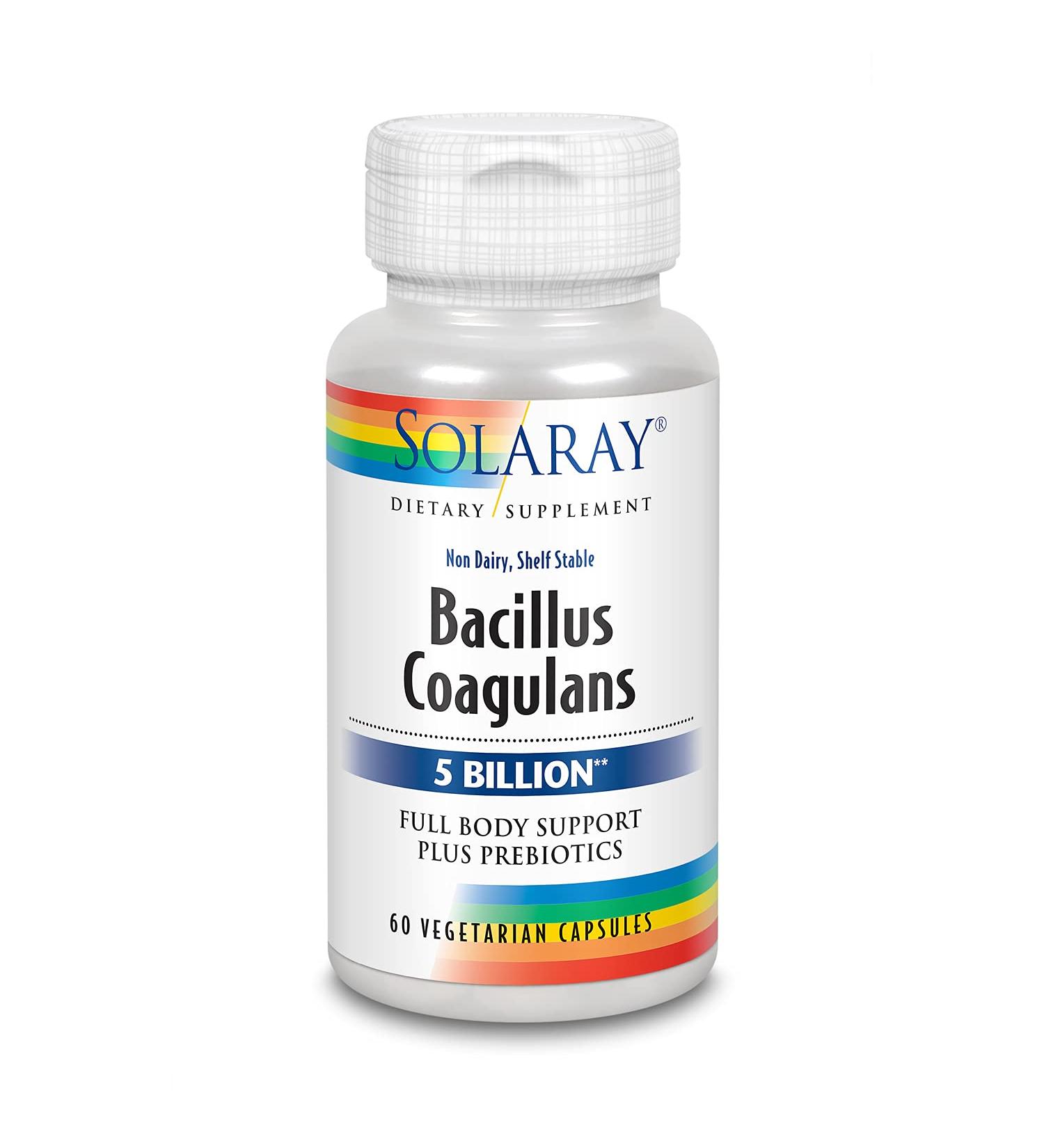 Solaray Bacillus Coagulans 5 Billion - 60 Vegetarian Capsules | Probiotic Supplement - Buy Online on GoSupps.com