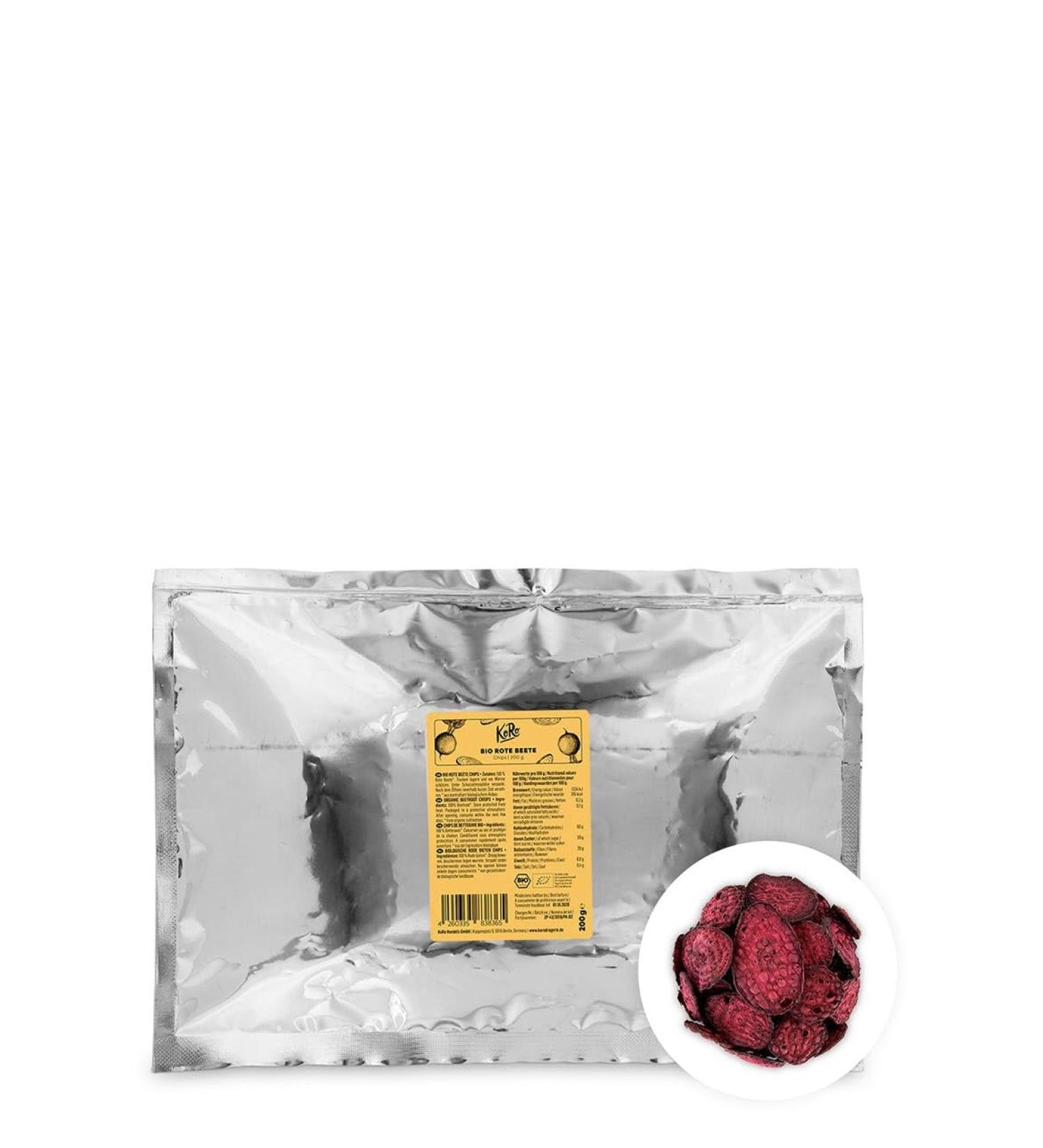 KoRo - Organic Beetroot Chips 200g - Crispy Fat-Free Vegetable Chips - Perfect Snack - Buy Online on GoSupps.com