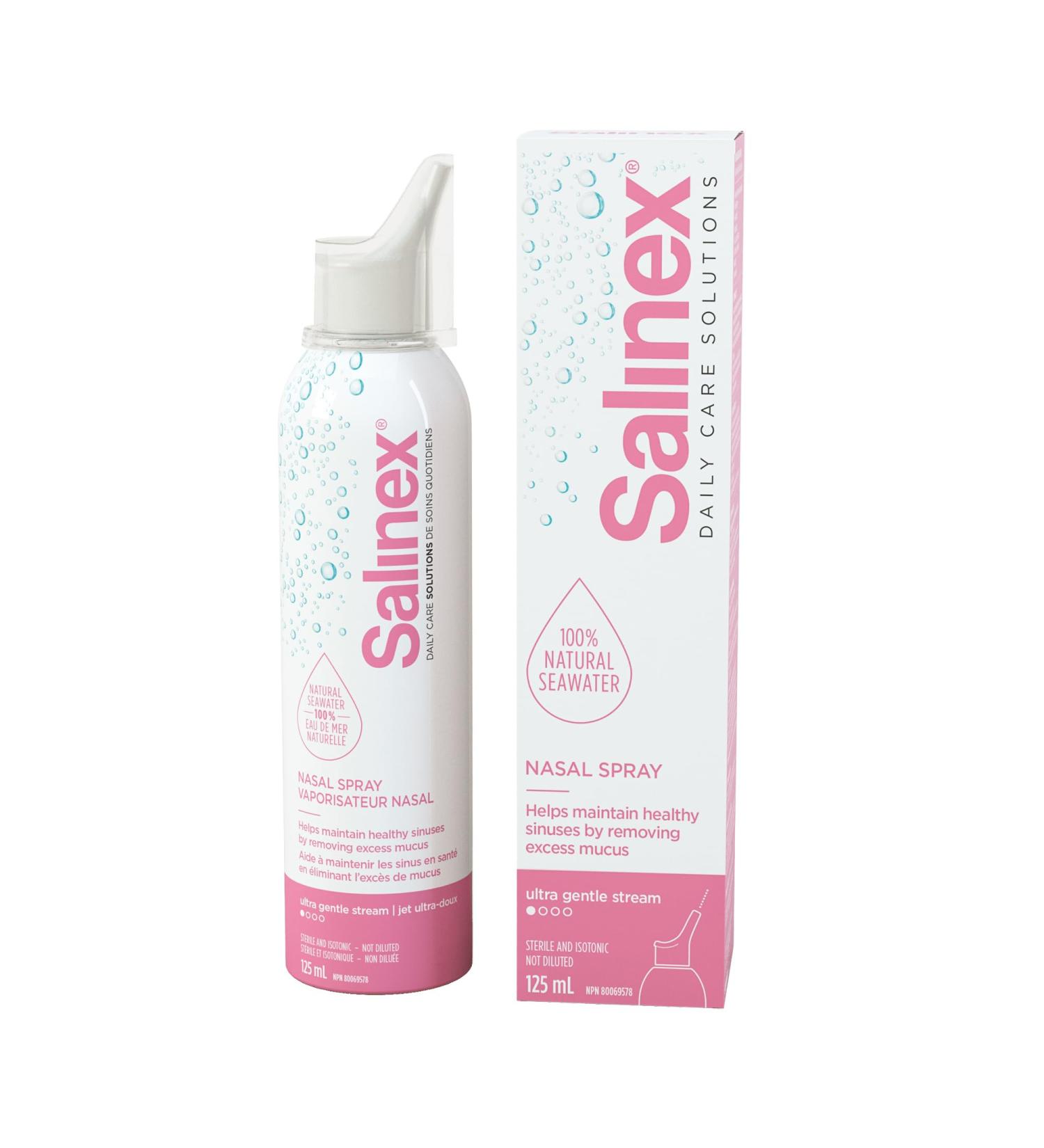 Salinex 100% Natural Seawater Nasal Spray | Ultra Gentle Stream | 125 ml Pink - Buy Online on GoSupps.com