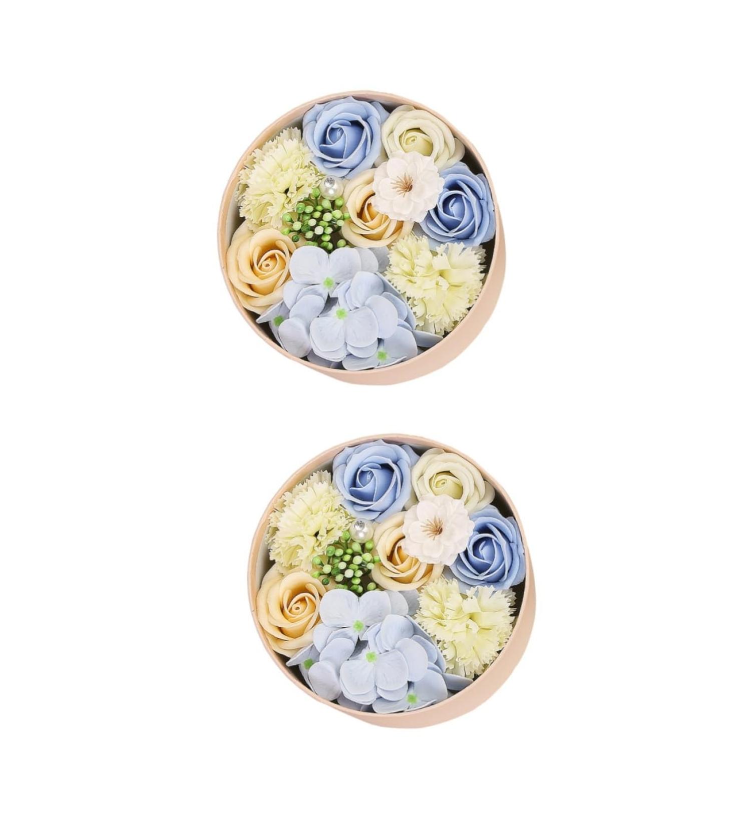 FOMIYES 2 Pcs Rose Flower Petals Natural Preserved Rose Soap Plant Essential Oil Rose Soap Valentines Day Gifts Rose Essential Oil Soap Stocking Stuffer Gifts Natural Soap Flower Box Round - Buy Online on GoSupps.com