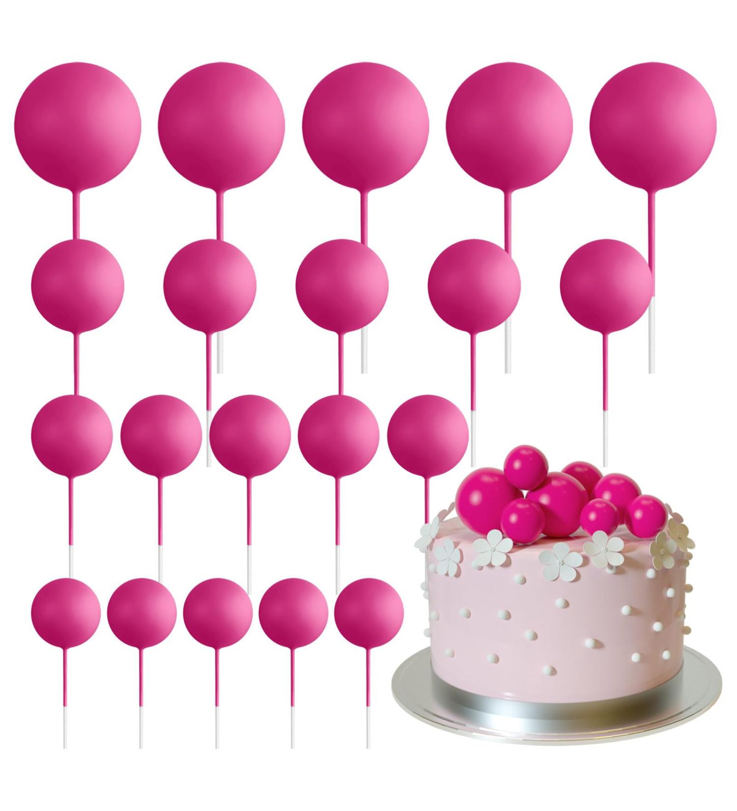 Astaron 20pcs Hot Pink Mini Balloon Cake Toppers | Wedding Baby and Birthday Party Decorations - Buy Online on GoSupps.com