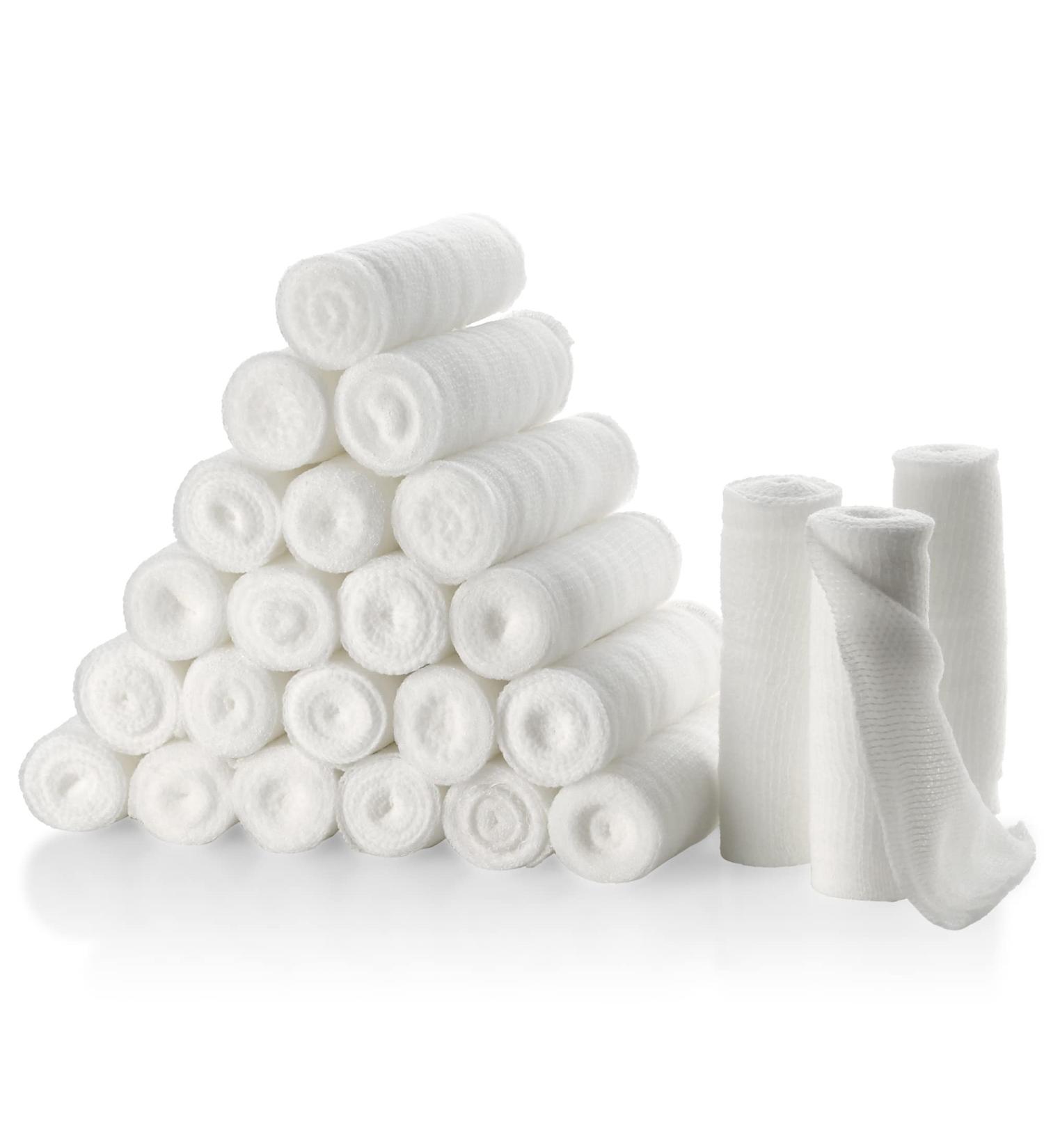 Sterile Medical Grade Gauze Bandage Rolls - 4 Yards per Roll - 4 Inch - 24 Count - Pack of 1 - MEDca - Buy Online on GoSupps.com