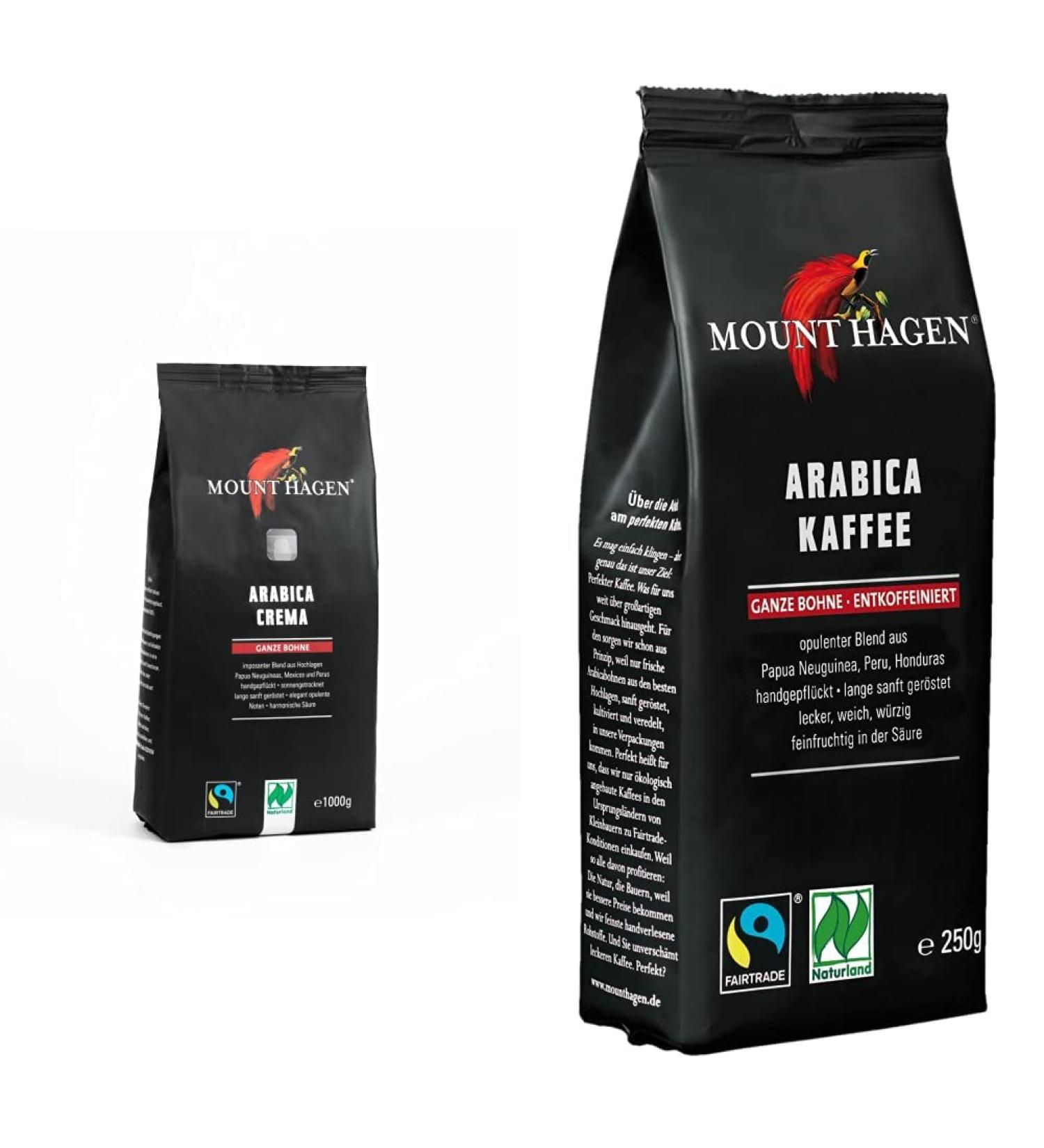Buy Mount Hagen Organic Arabica Coffee 1kg Whole Bean & 250g Decaf Bundle Premium Quality Fair Trade & Eco-Friendly Shipping Worldwide - Buy Online on GoSupps.com
