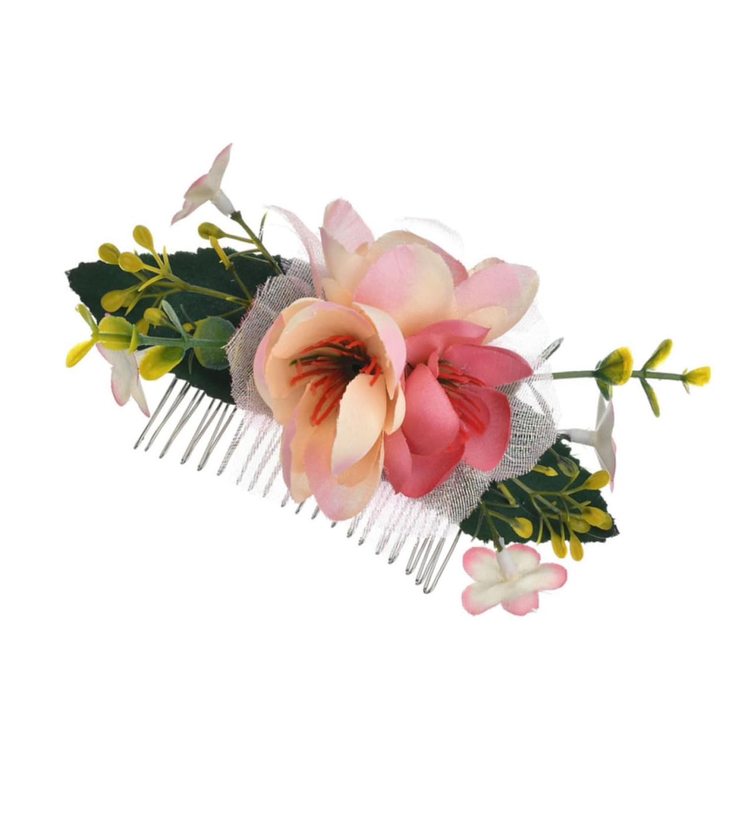 FRCOLOR 1PC Brides Hair Comb Hair Comb for Bride Hair Comb Clip Floral Hair Comb Bridal Headdress Hair Pin Wedding Hair Decoration Tiara Hair Fork Leaves Comb the flowers hair accessories - Buy Online on GoSupps.com