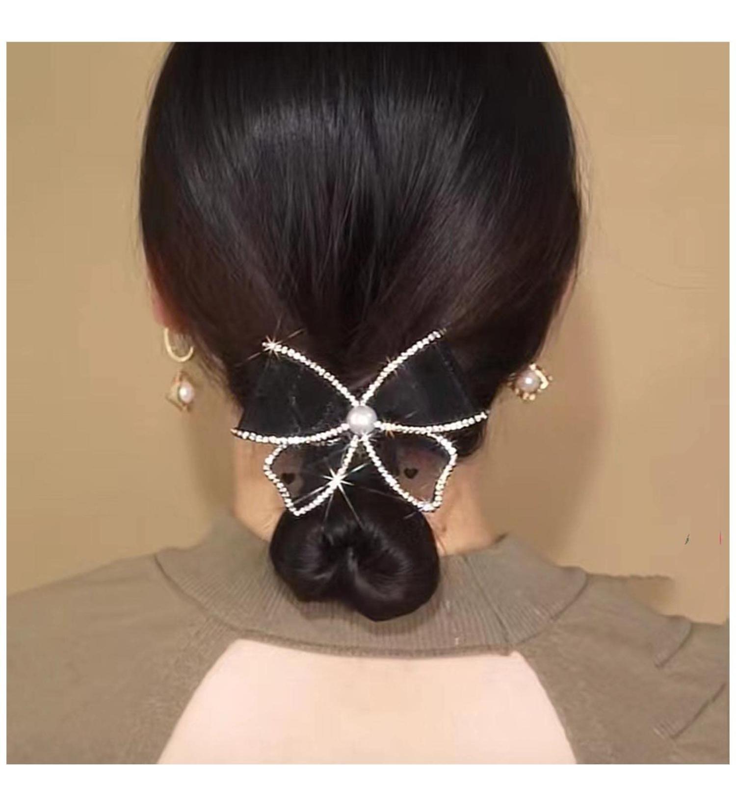 Yheakne Boho Black Lace Hair Clip Cz Hair Clip Black Bowknot Hair Clip Cz Arch Head Clip Hair Accessories for Women and Girls - Buy Online on GoSupps.com