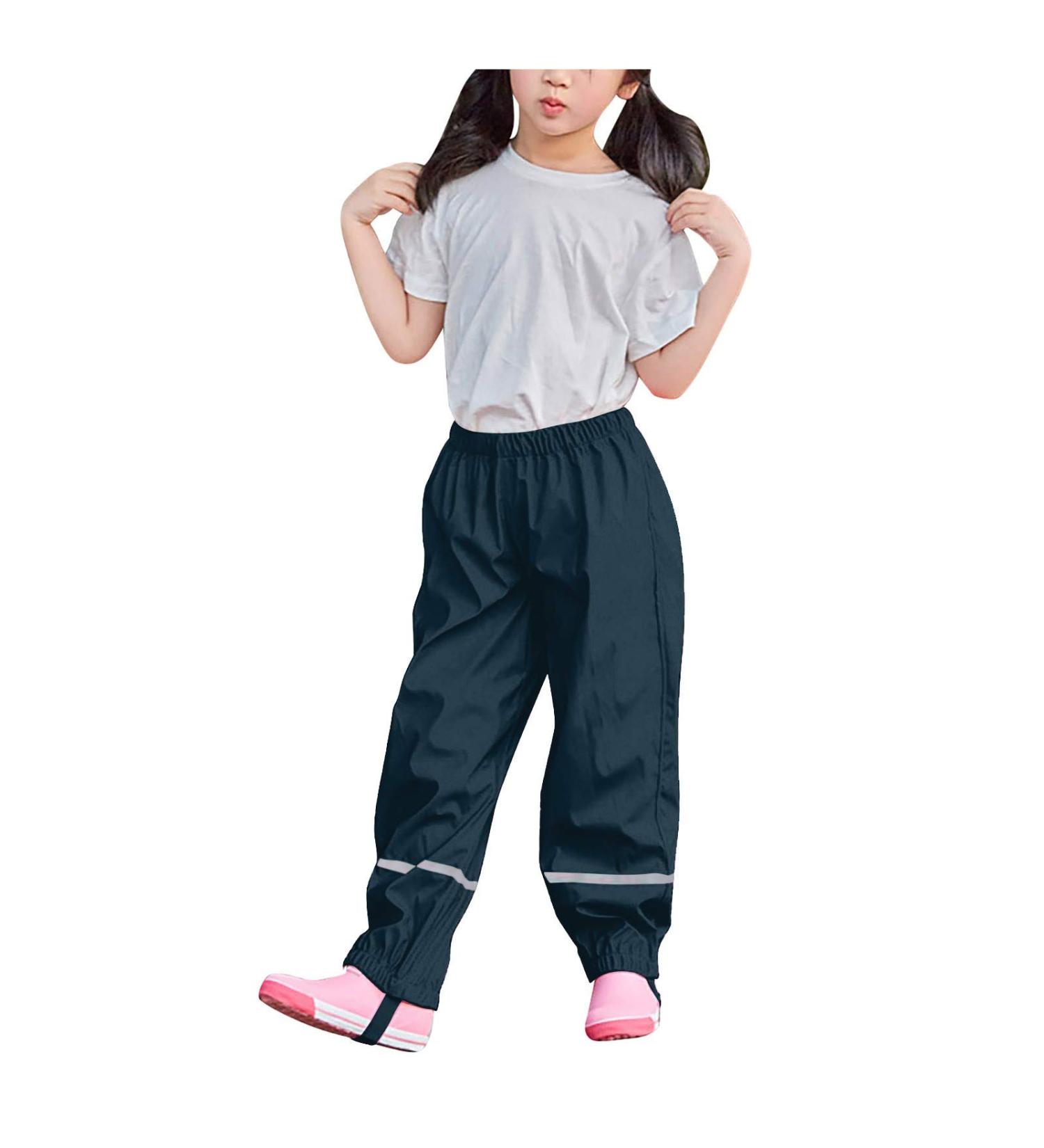 Kids Waterproof Windproof Breathable Rain Pants - Size 12 Dark Blue - Buy Online on GoSupps.com
