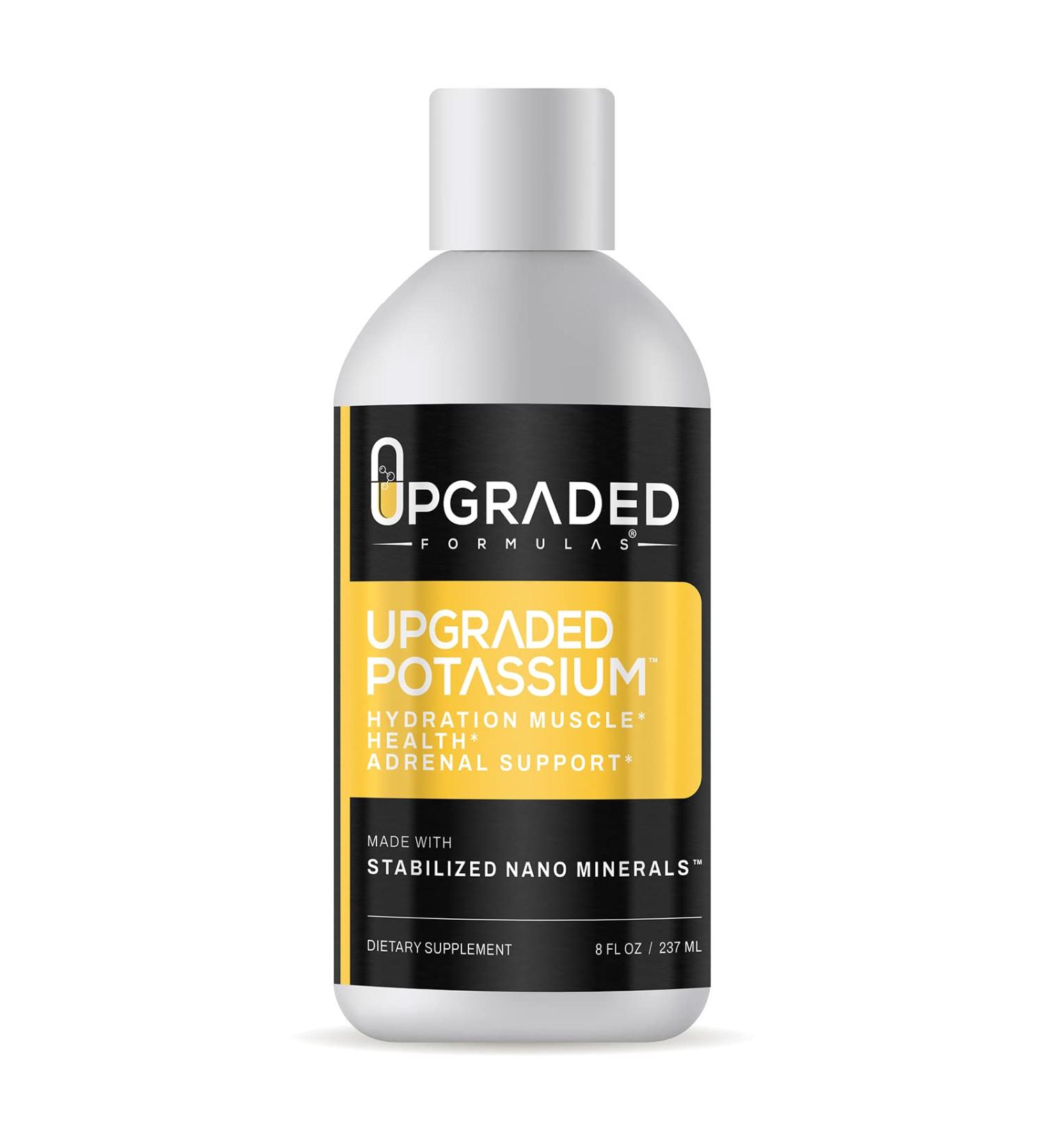 Upgraded Formulas Potassium Supplement - Liquid Nano Minerals for Hydration, Muscle Health, and Adrenal Support - Vegan Paleo Formula (8 fl oz) - Buy Online on GoSupps.com