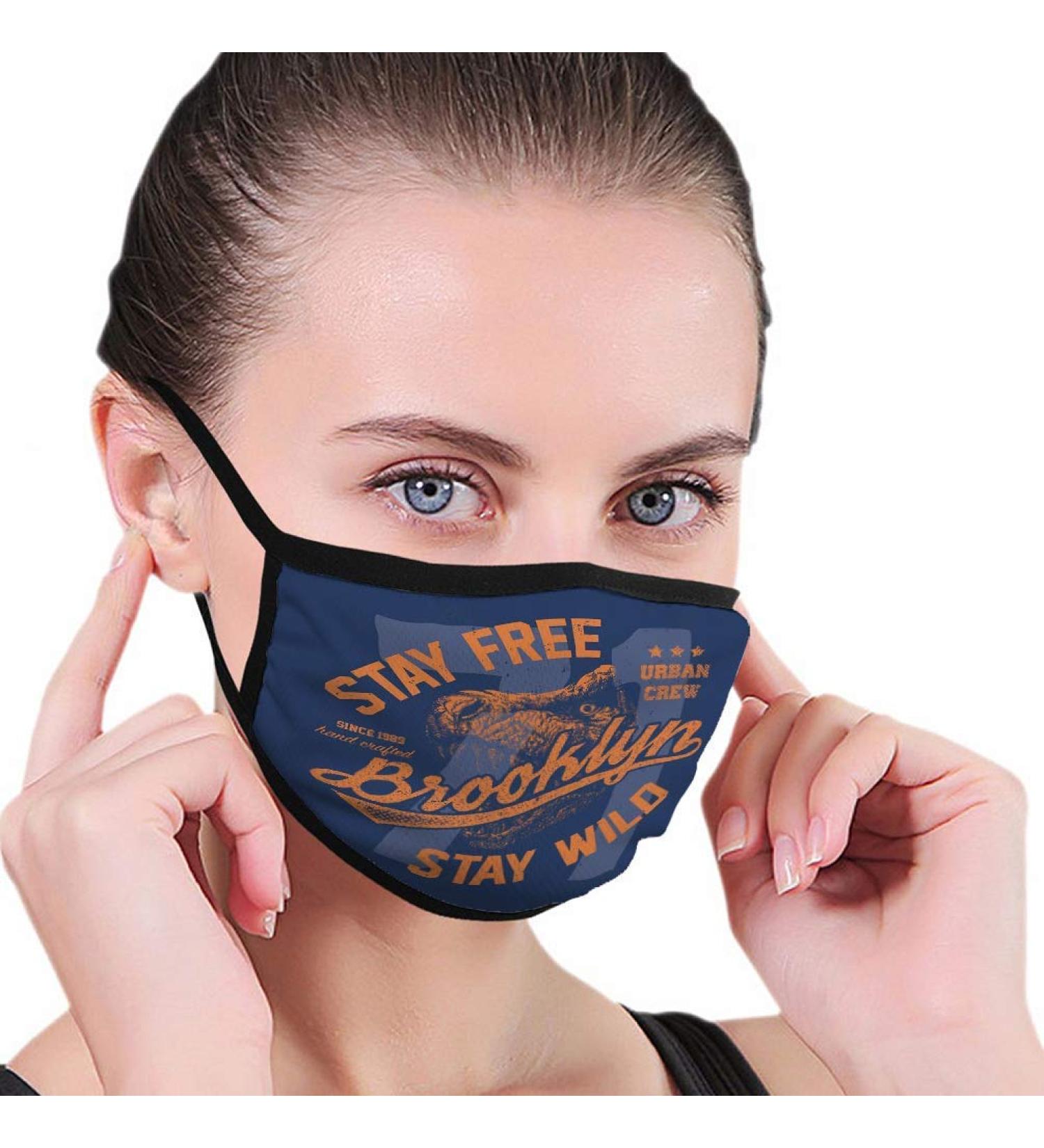 Breathable premium facial protection cover vintage urban typography tyrannosaurus head women men anti wind dust protection protective cover for skiing camping travel safety daily use