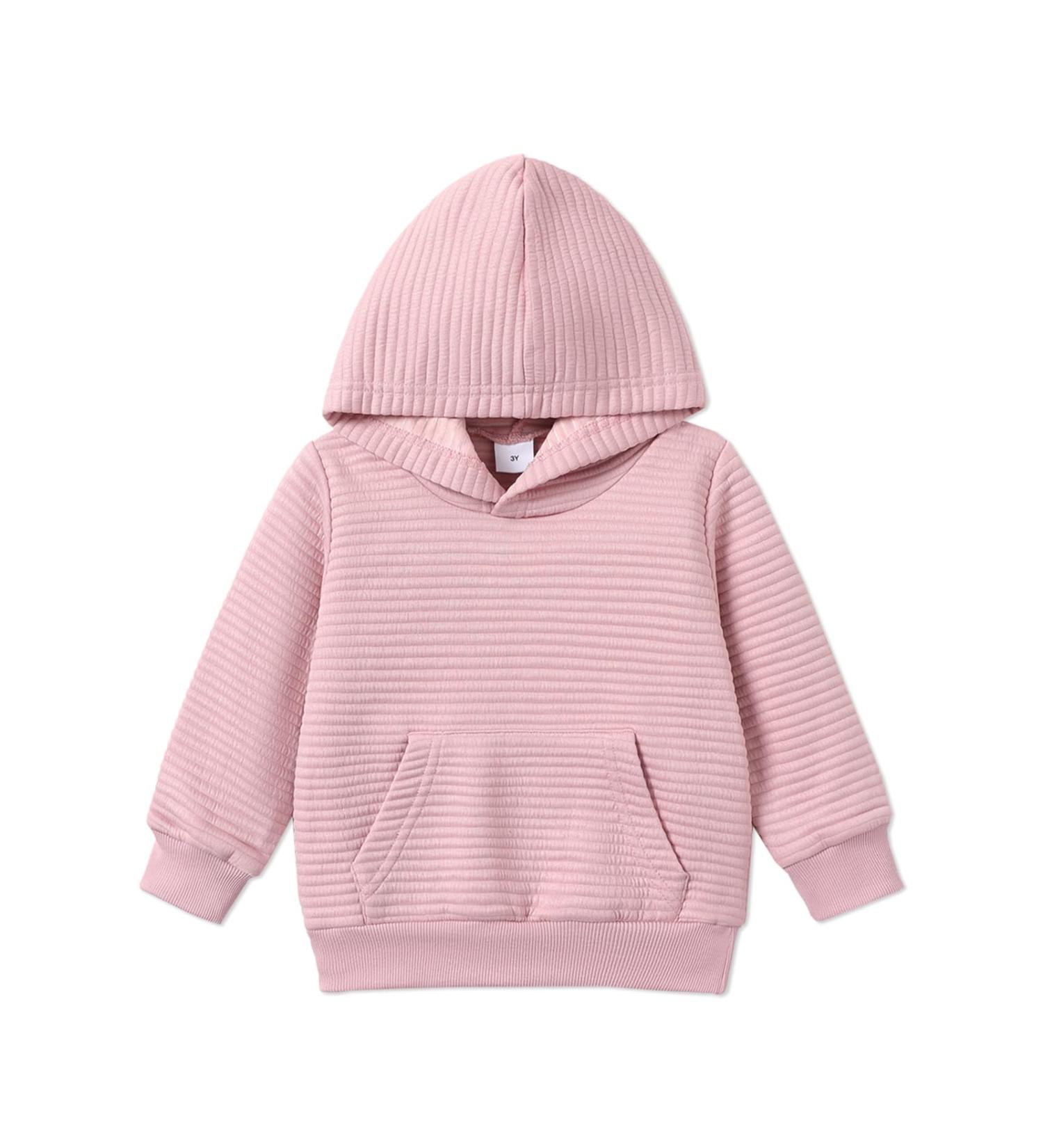 PatPat Toddler Hoodie - Pink Textured Hooded Sweatshirt for 5-6 Year Old Boys and Girls - Buy Online on GoSupps.com