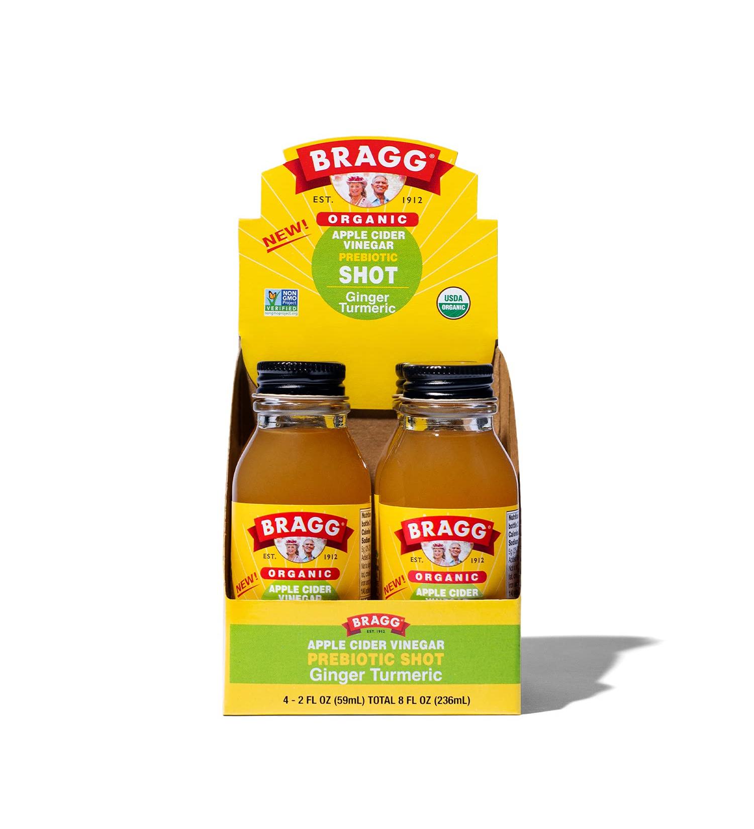 Bragg Organic Apple Cider Vinegar Shots - Ginger Turmeric, 2 Oz (Pack of 4) - USDA Certified Organic - Buy Online on GoSupps.com