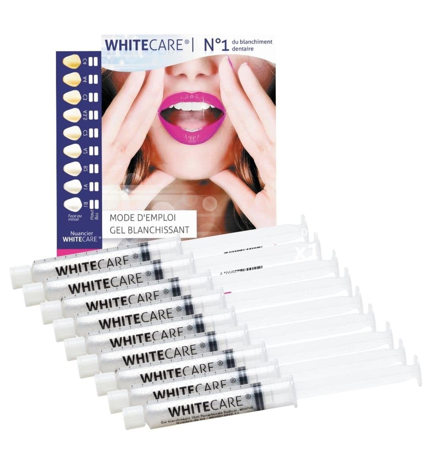 Whitecare Professional Teeth Whitening Gels - 10 Syringes x 10 ml - French Standards - Effective Fast and Safe - Buy Online on GoSupps.com
