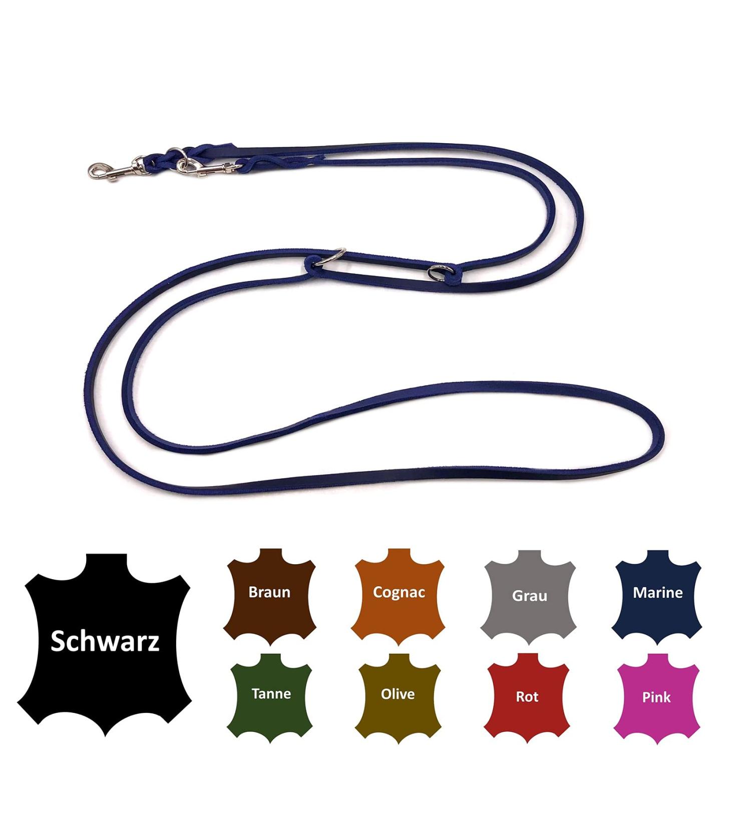 Adjustable Dog Liner for Small & Large Dogs | 2.40m Double Linen Leash in Navy Blue - Buy Online on GoSupps.com