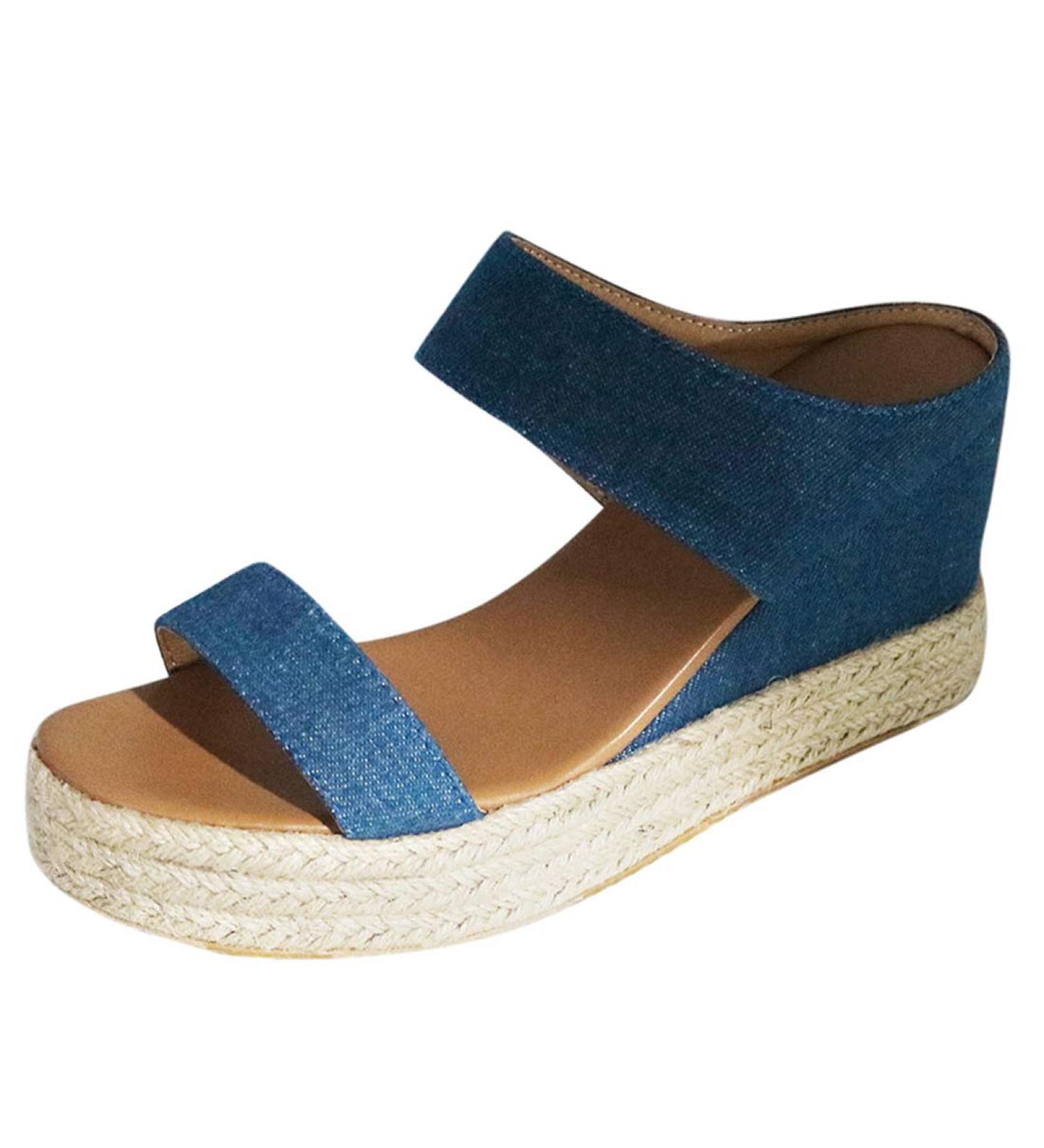 Creev Women's Fashion Sandals | Comfortable Orthopedic Wedge Heel Open Toe Sandals for Summer Hiking & Outdoor Sports | White 39 EU & Blauwa 40 EU - Buy Online on GoSupps.com