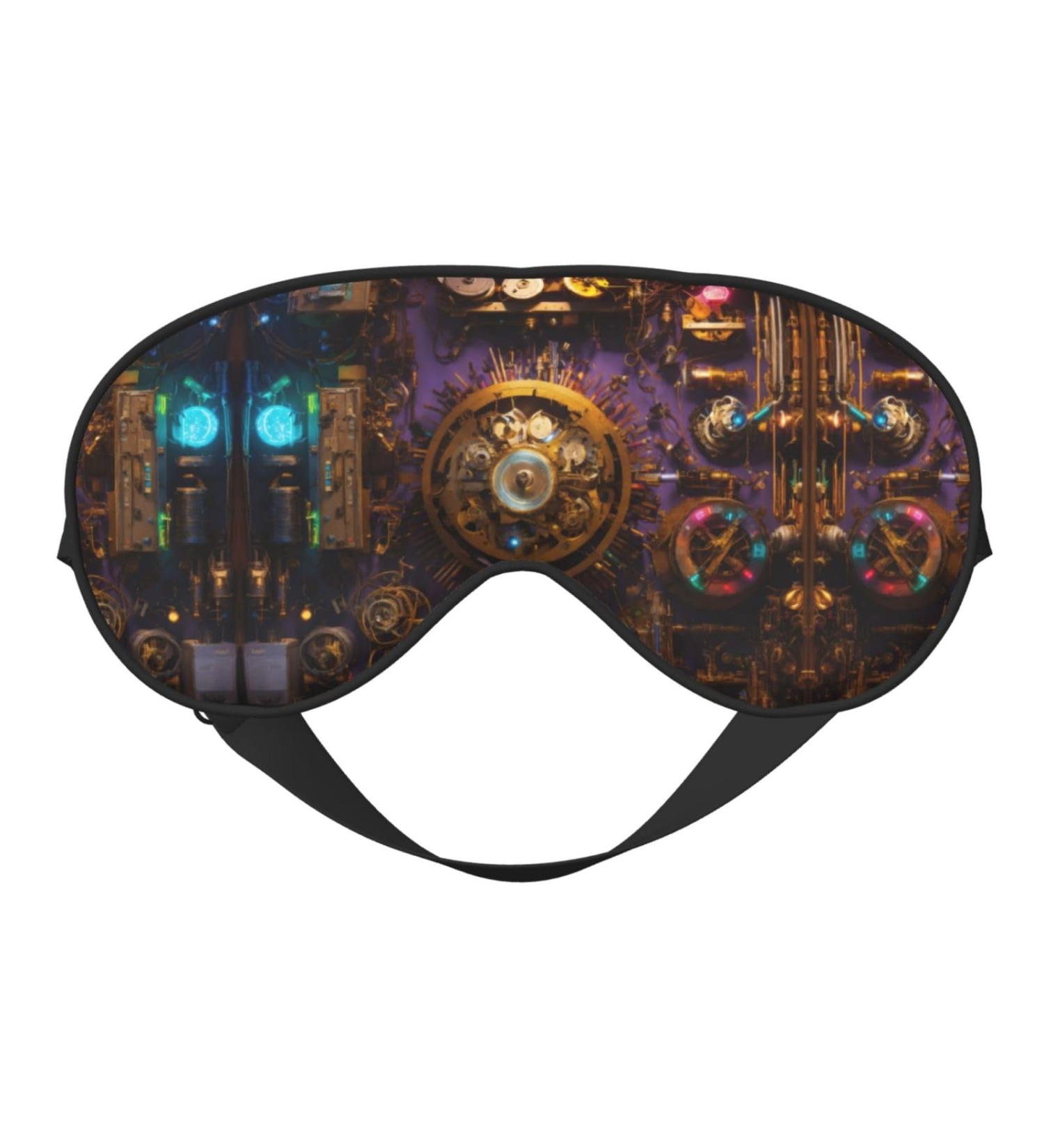 SSIMOO Bronze Gears Clock Eye Mask - Soft Breathable Travel Eye Patch for Relaxation | International Shipping - Buy Online on GoSupps.com