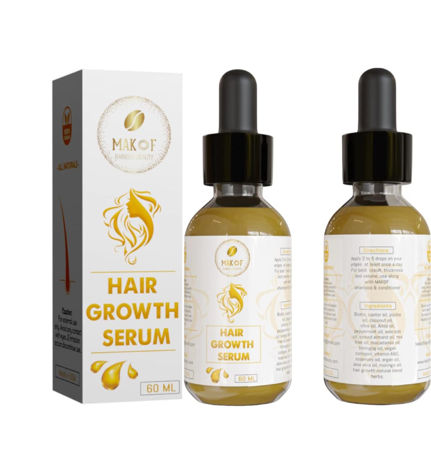 Edges Growth Serum - Natural Oil Formula for Hair Regrowth & Density - 60ML - Buy Online on GoSupps.com