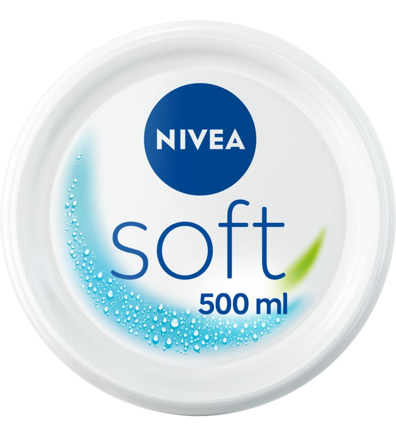 NIVEA Soft Moisturising Cream 500ml - All-Purpose Face, Body, and Hand Cream with Vitamin E and Jojoba Oil - Buy Online on GoSupps.com