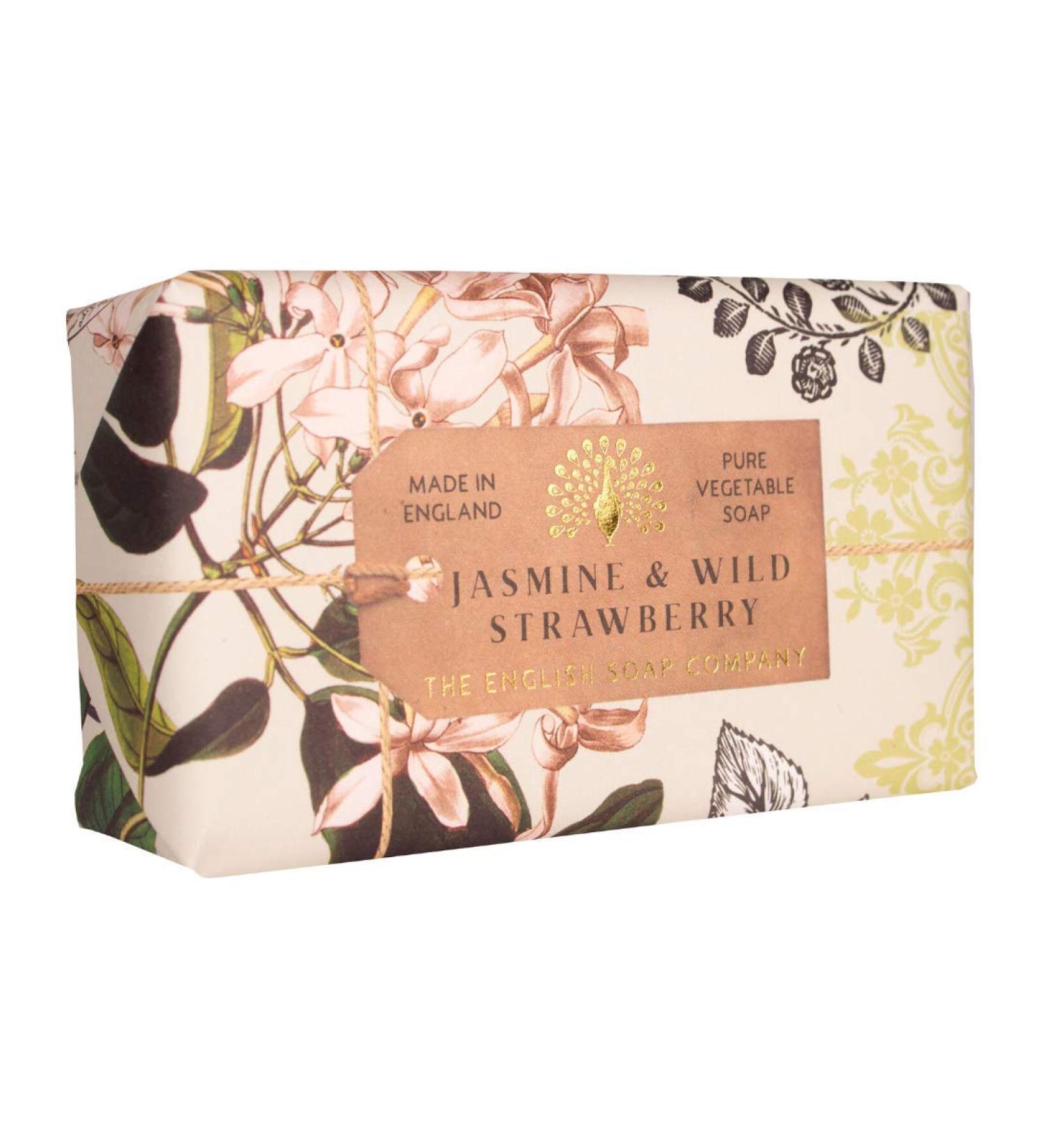 The English Soap Company  Jasmine & Wild Strawberry Soap Bar  Anniversary Collection 200g. Jasmine & Wild Strawberry 1 Count (Pack of 1)
