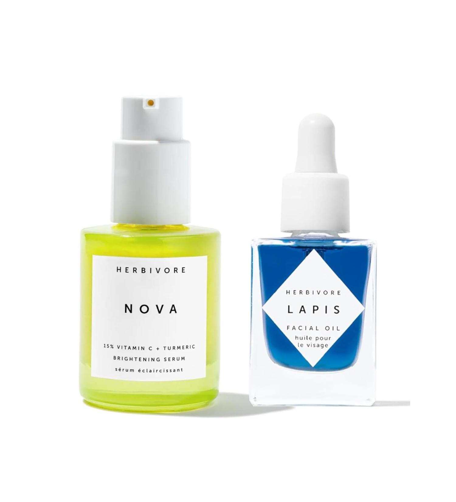HERBIVORE Clearly Bright Duo: 15% Vitamin C Serum & Lapis Blue Tansy Oil for Radiant Skin - International Shipping Available - Buy Online on GoSupps.com