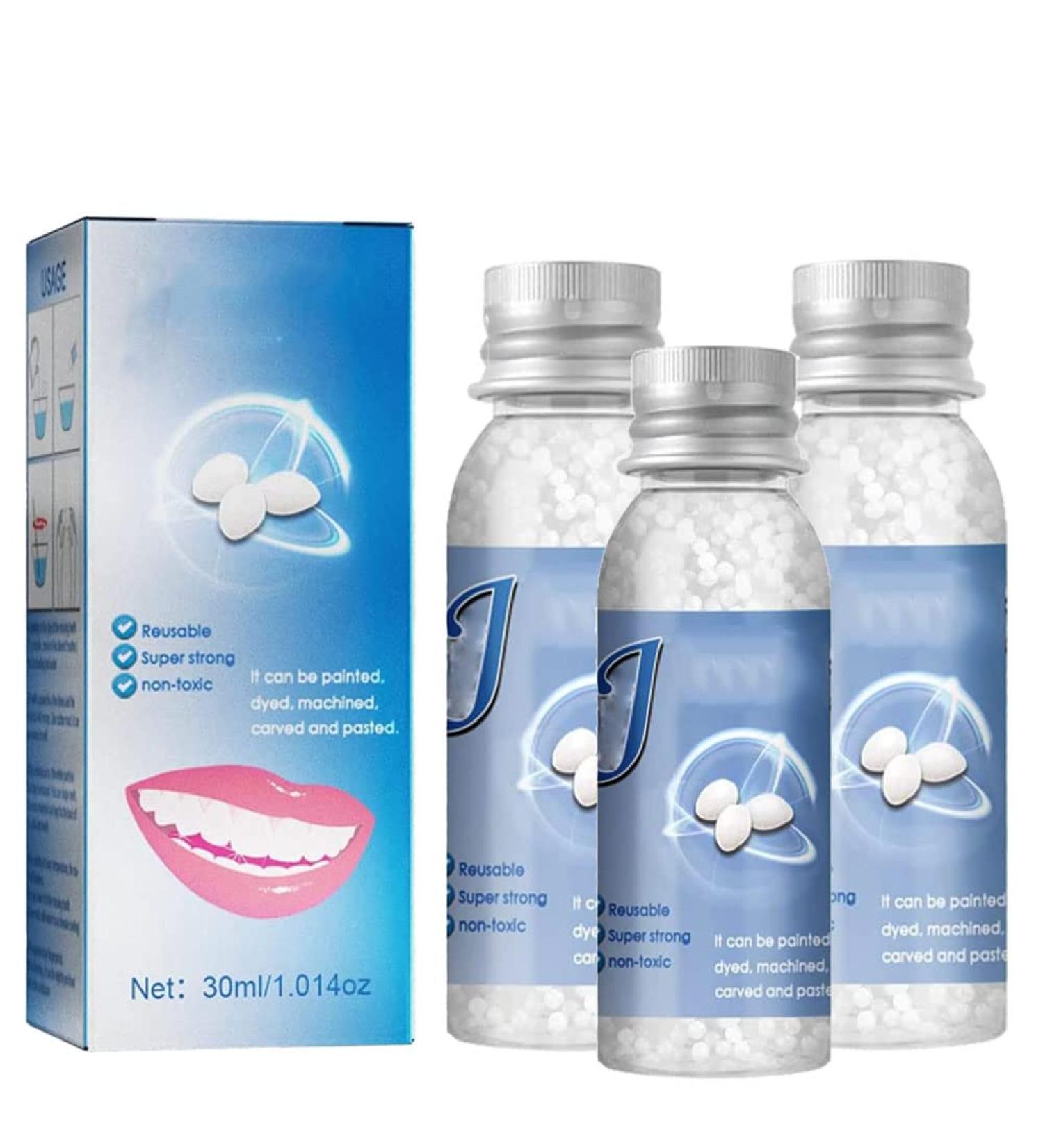 Tooth Repair Granules Shapeable Gutta Percha Broken Tooth Repair Adhesive Kit DIY Heat Fit Beads Instant Filling Repair Tooth Hole Broken Tooth Between The Teeth (3 Pcs) - Buy Online on GoSupps.com
