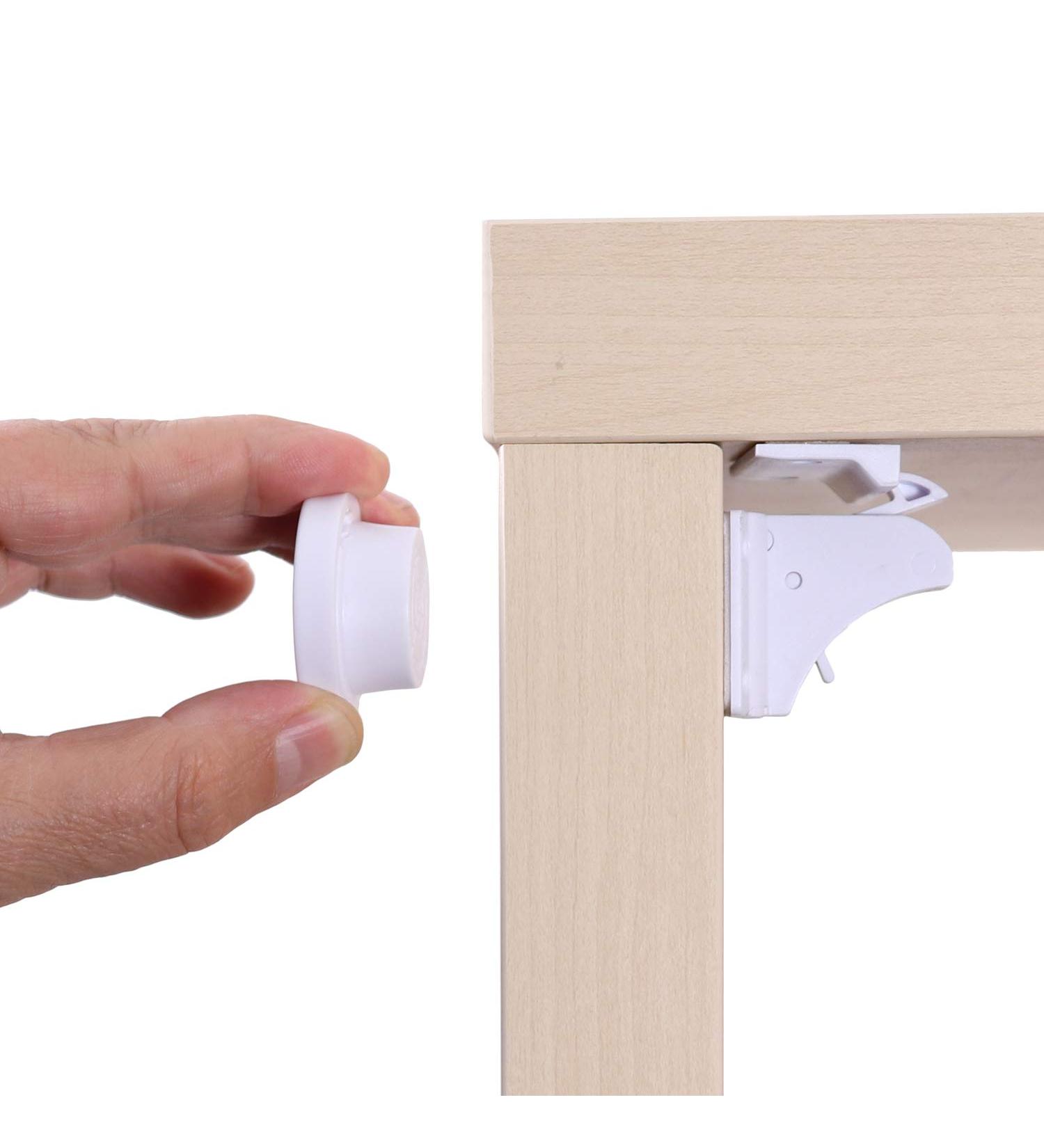 Kidimax Magnetic Cabinet Lock - Invisible Child Safety Lock for Closets & Drawers No Drilling Required - 5 Locks & 1 Key Set - Buy Online on GoSupps.com