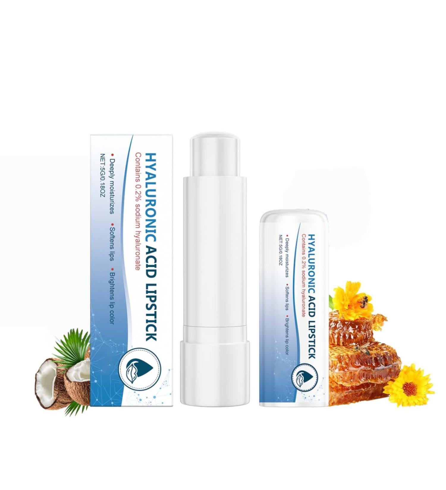Lip Stick - 5g Lip Stick with 0.2% Hyaluronic Acid Lip Balm Moisturizing Dry Lips Long - Lasting Hydration Restoring Softness With Hyaluronic for Damaged Dry and Chapped Lips (1) - Buy Online on GoSupps.com
