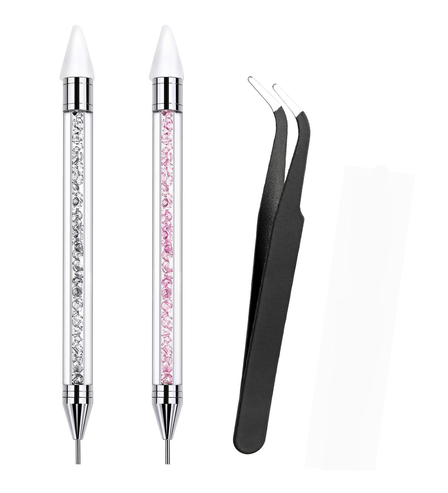 3 Pieces Rhinestone Picker Tool Acrylic Handle Rhinestones Applicator Dual-Ended DIY Nail Art Tool with 1 Tweezer 3 Pieces nail pick up tools - Buy Online on GoSupps.com