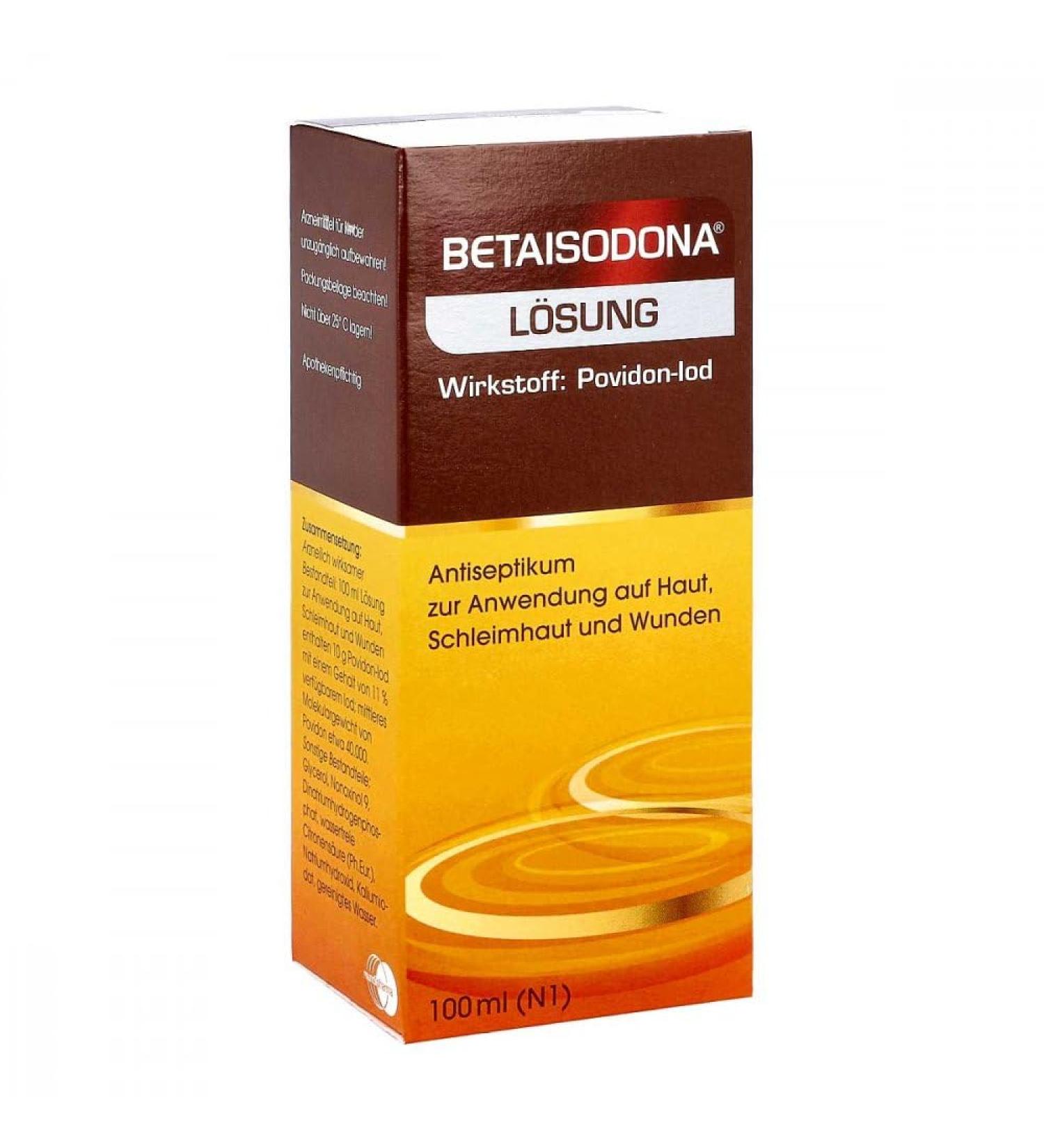 Betaisodona Solution 100 ml - Alcohol-Free Wound Disinfectant for Adults & Children (1+) | PvP Iodine Non-Burning Wound Care - Buy Online on GoSupps.com