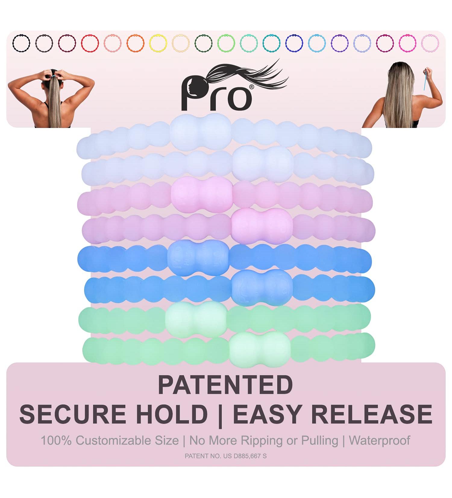 PRO Hair Tie - Easy-Release Clasp - Secure Hold - No Damage - Active Lifestyle - Glow Pack of 8 - Buy Online on GoSupps.com