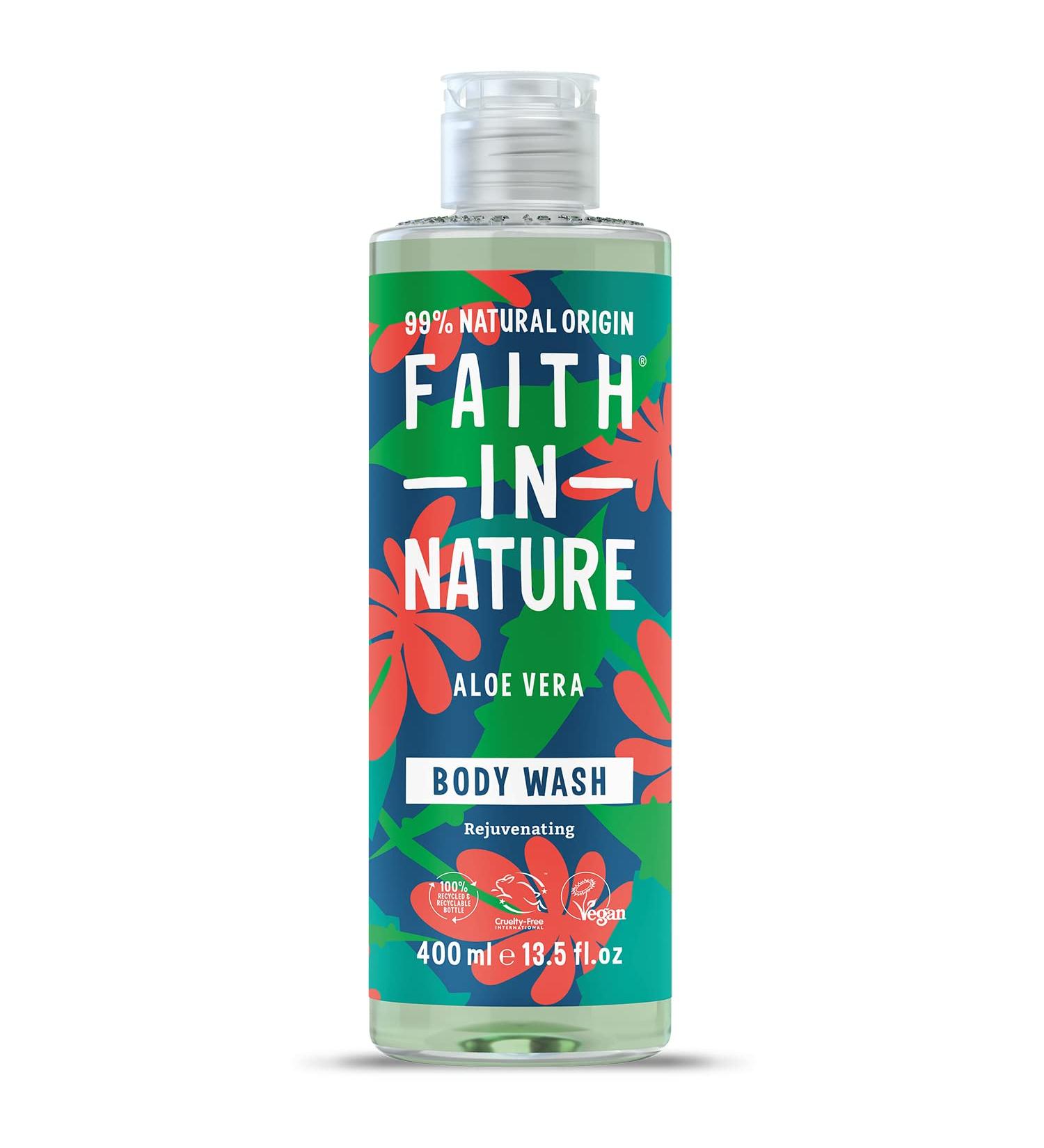 Faith In Nature Aloe Vera Body Wash 400ml - Vegan, Cruelty-Free, No SLS or Parabens - Buy Online on GoSupps.com