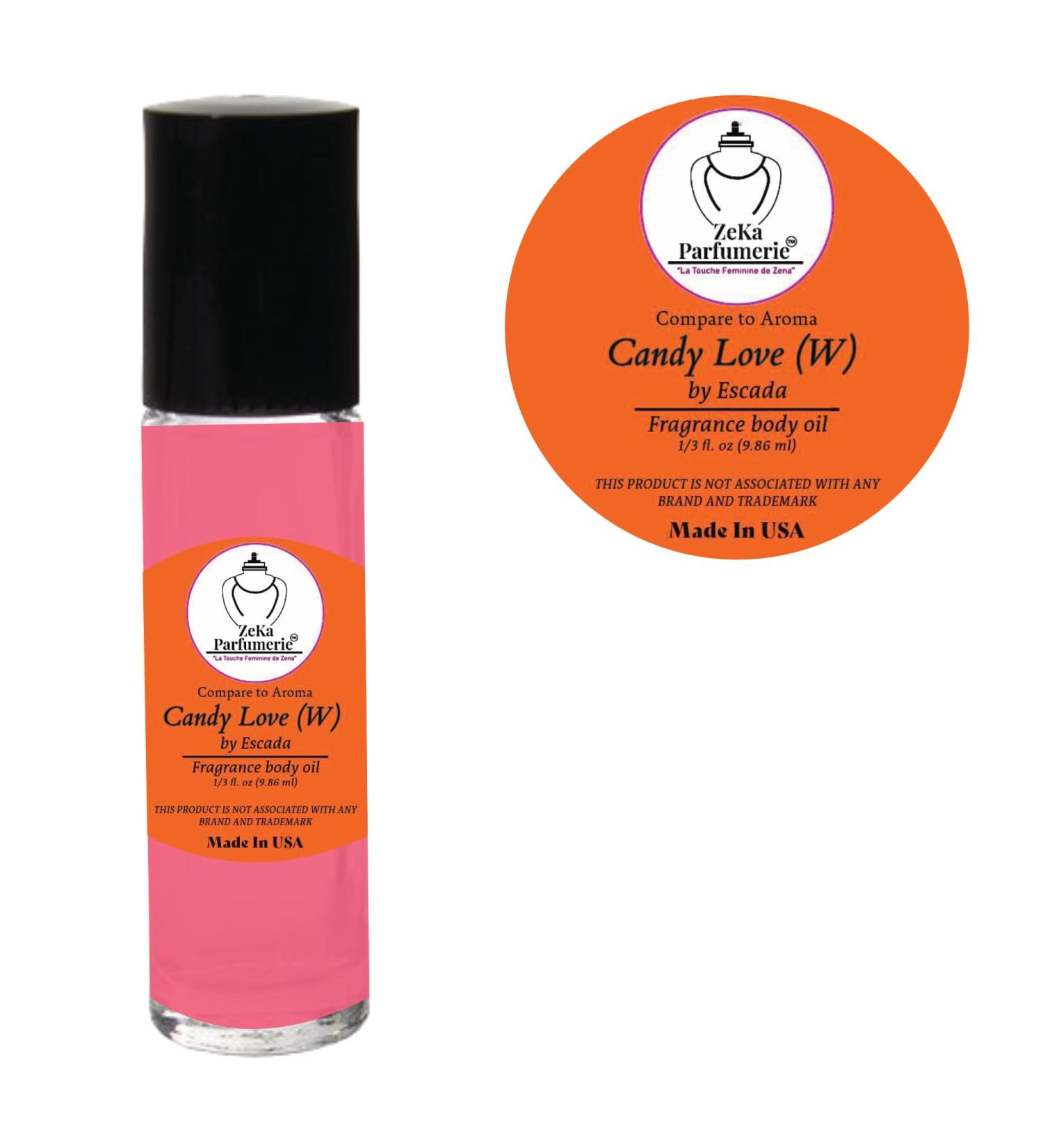 ZEKA PARFUMERIE Compare to Aroma Compatible with Candy Love by Escada for Women Fragrance Body Oil on 1/3 oz (9.86ml) Travel Size Roll-On Botlle - Buy Online on GoSupps.com