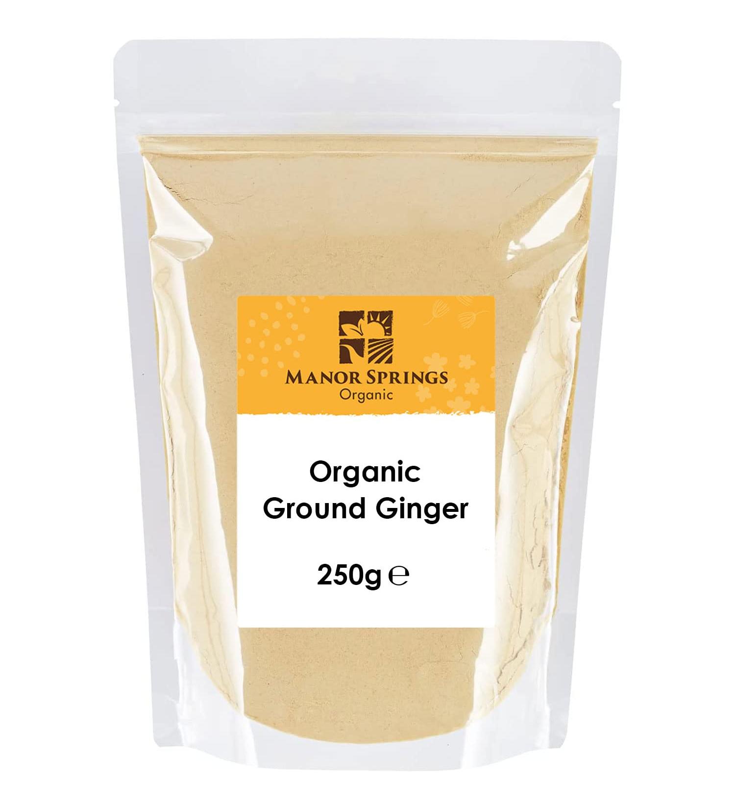 Manor Springs Organic 250g Ground Ginger - Certified Organic Spice - Buy Online on GoSupps.com