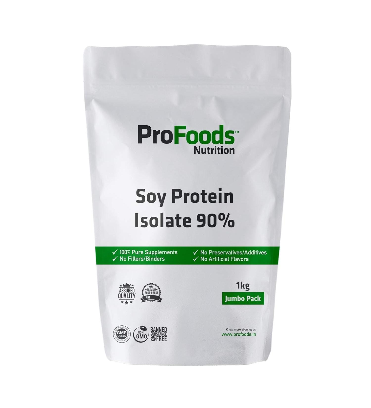 Prof'oods Soy Protein Isolate 90% Powder (1 kg) Vegan friendly protein source (Unflavoured) - Buy Online on GoSupps.com