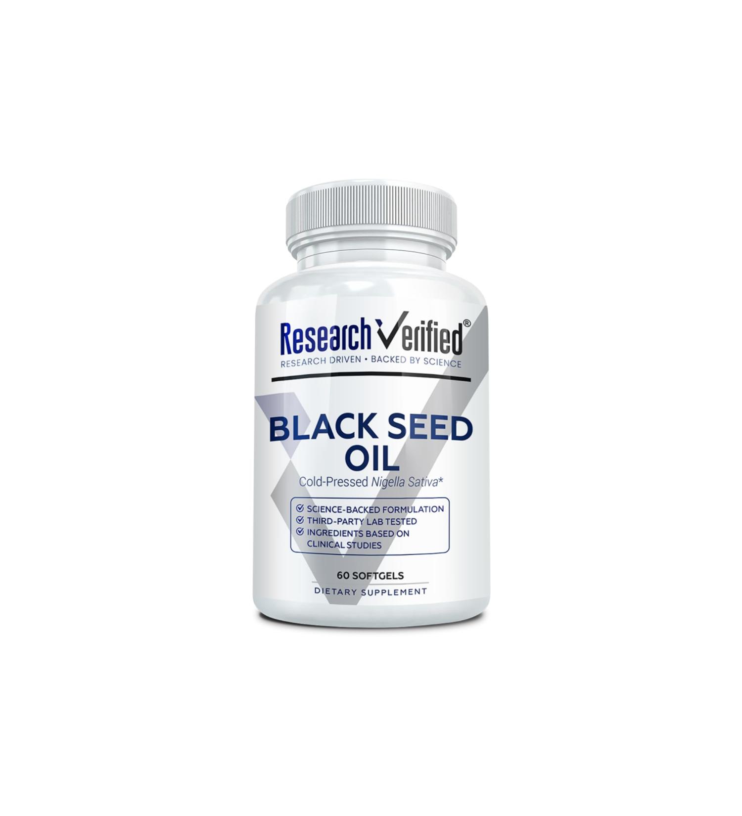 Research Verified Black Seed Oil - 60 Softgels - Boost Immunity, Support Digestion, Improve Respiratory Function - Cold-Pressed - 2% Thymoquinone (TQ) 1 - Buy Online on GoSupps.com