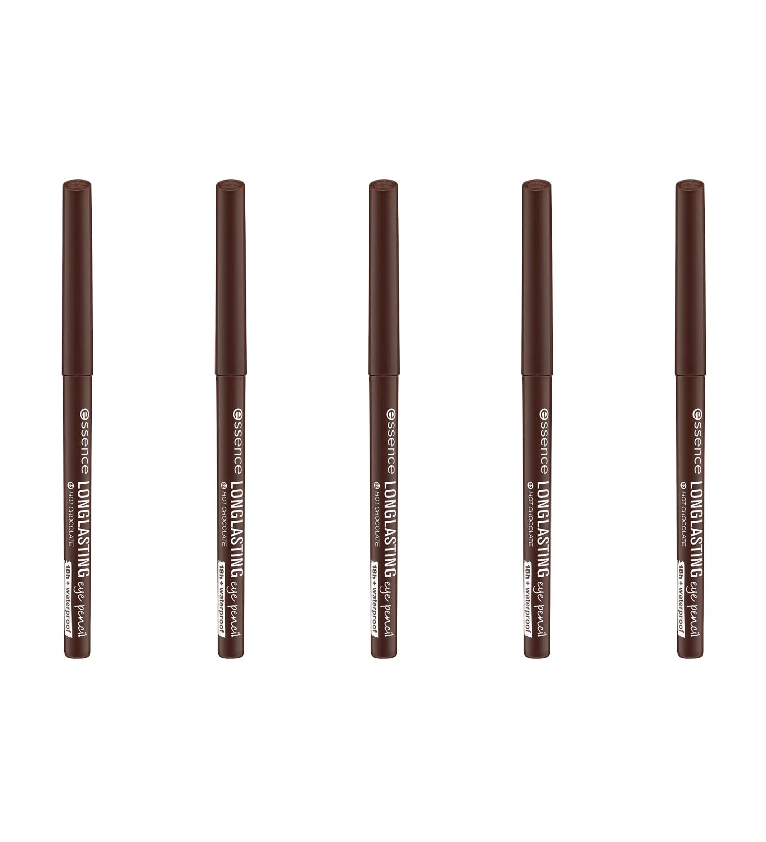 Essence Long-Lasting Eye Pencil No. 02 Hot Chocolate - Vegan Waterproof Microplastic-Free - 5 Pack (5x0.28g) - Buy Online on GoSupps.com