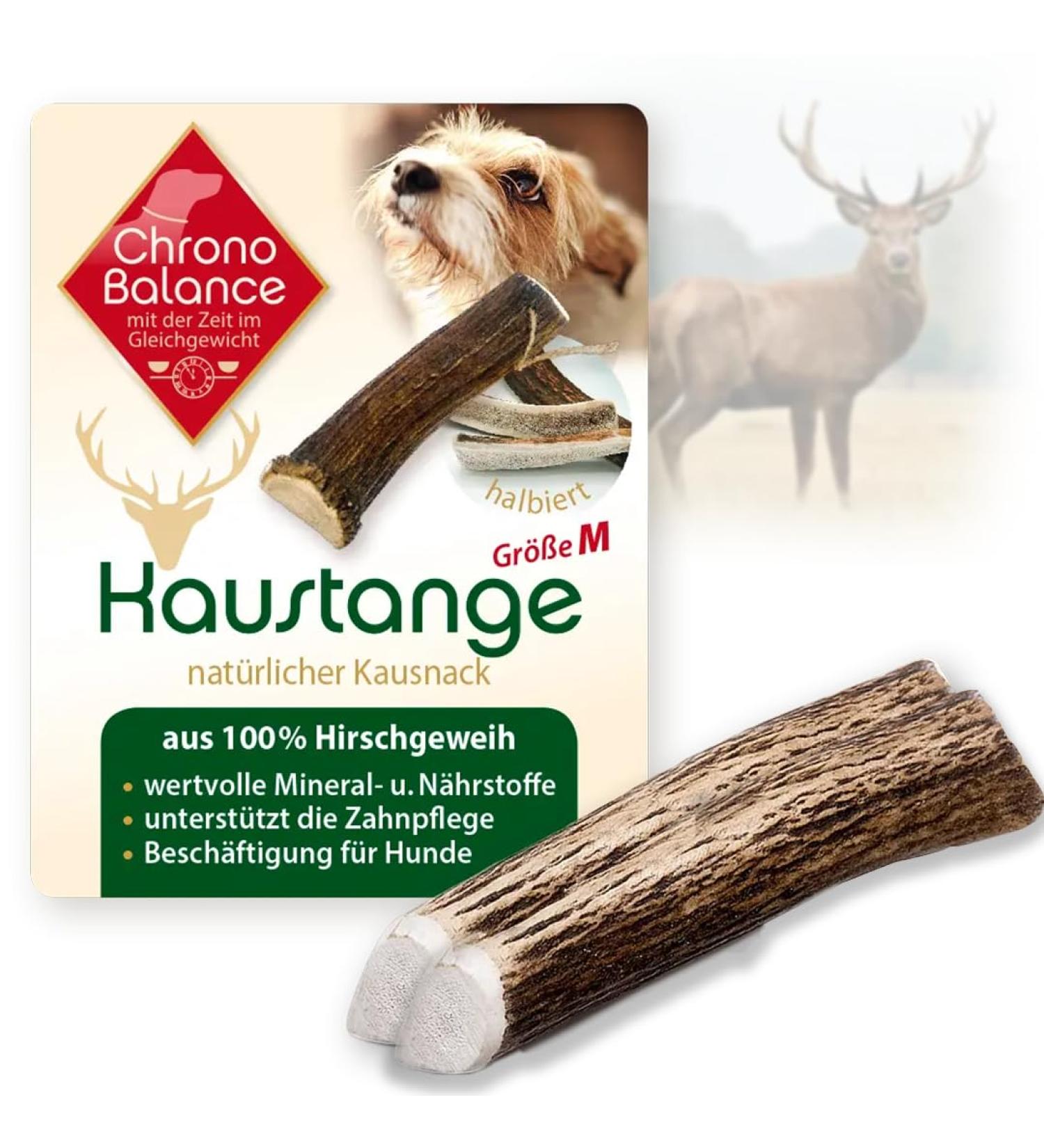 Chronobalance M Dental Care Causbie for Dogs - 2 Halved 100% Deer Antler Chewing Bones | Sustainable Dog Toys for Dental Hygiene - Buy Online on GoSupps.com
