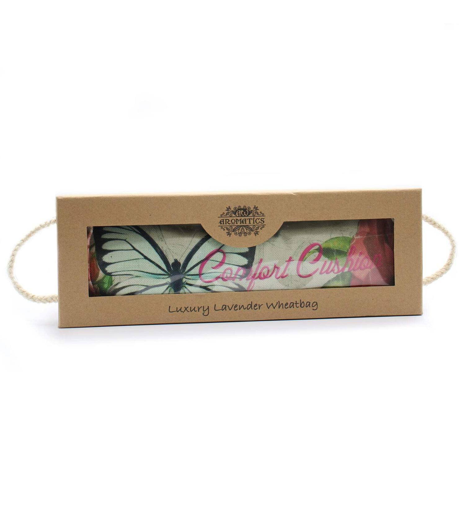 Luxury Lavender Wheat Bag in Gift Box - Butterfly & Roses - Buy Online on GoSupps.com