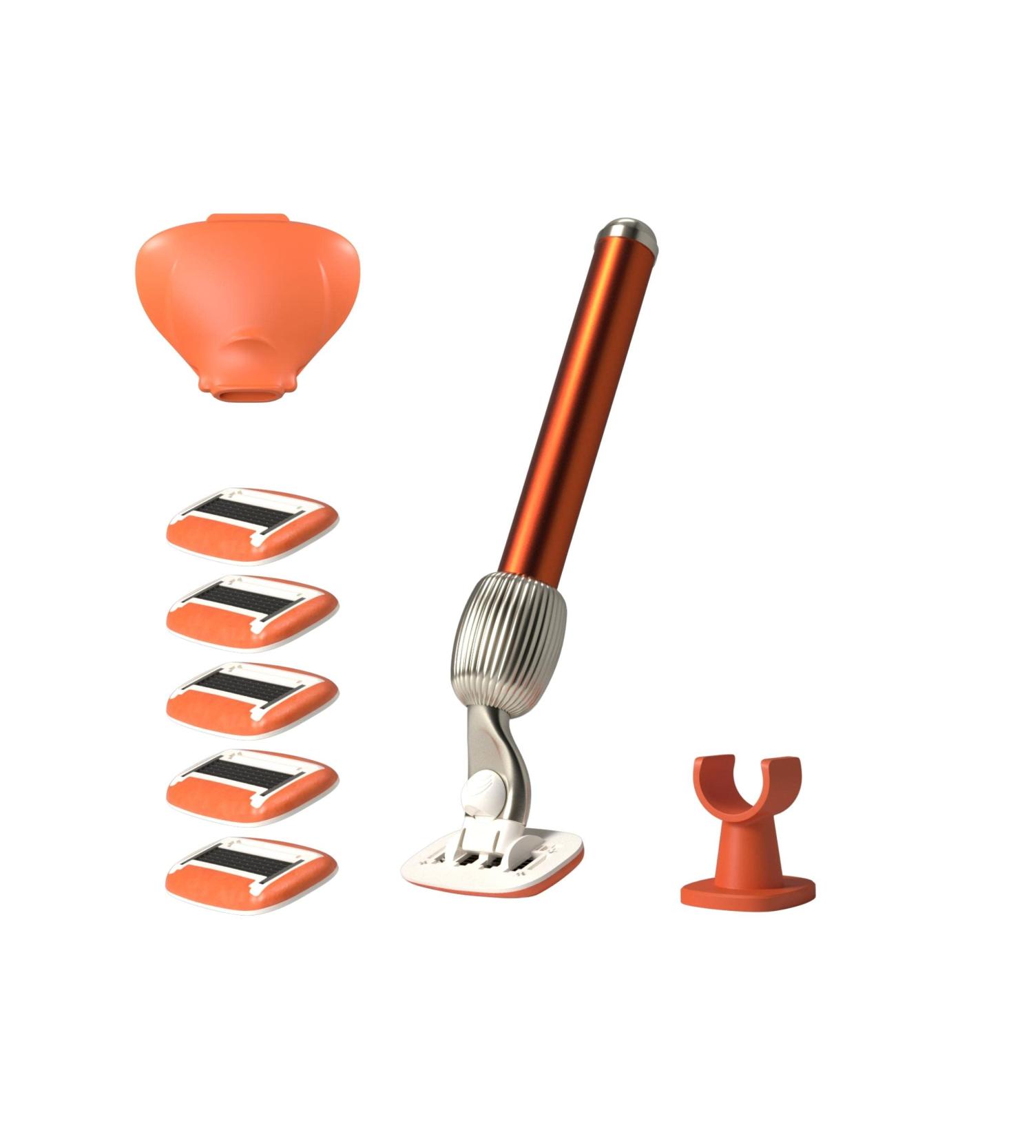 Fler Razor Shave Set - Women's Razor with Interchangeable Heads 6 Replacement Blades Aloe Vera & Vitamin E - Buy Online on GoSupps.com