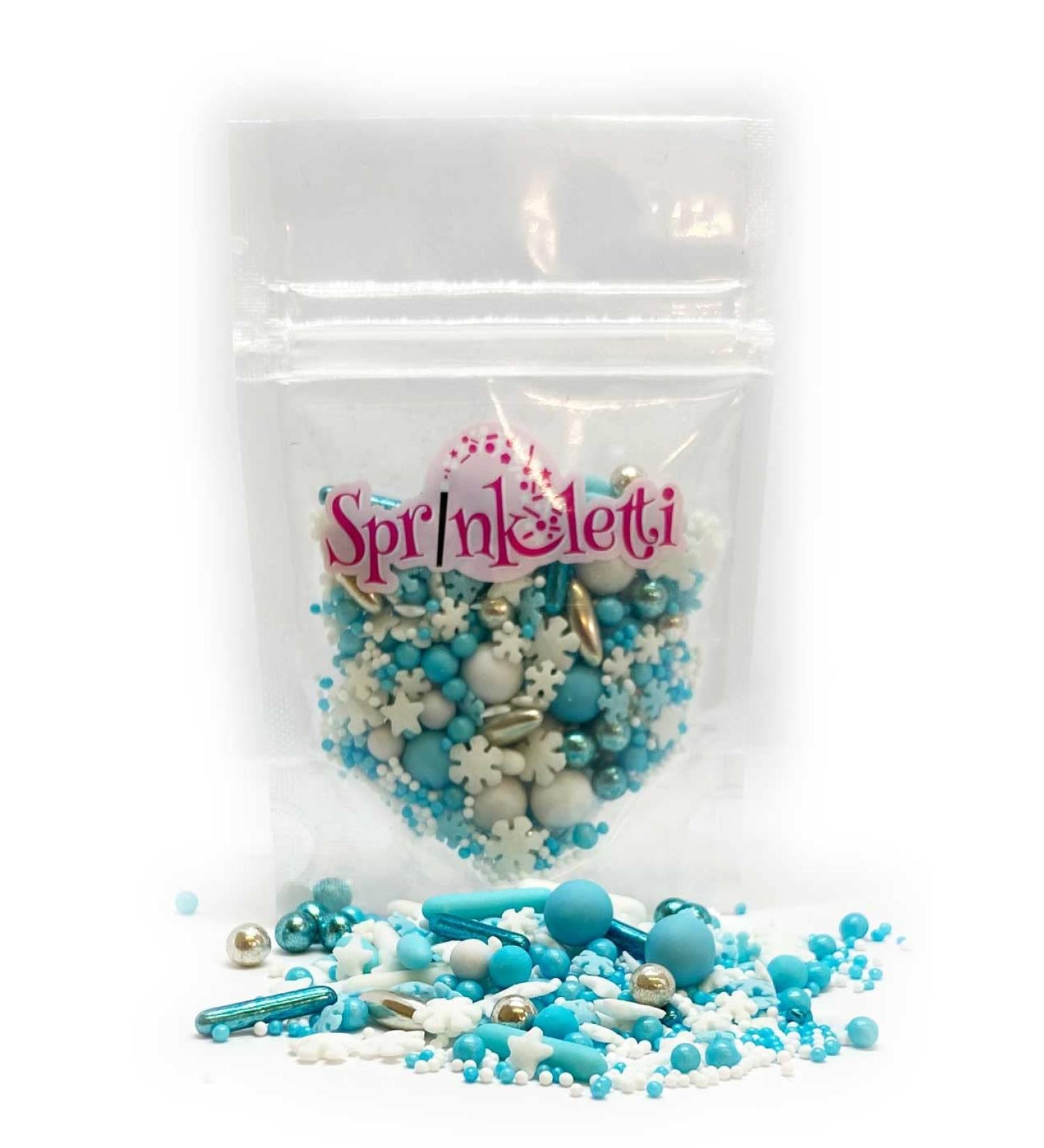 Sprinkletti - Let It Go - Mini Pouch - 30g. his Juliet Sear inspired mix of shapes & sprinkles is ideal for all of your Christmas bakes. Just enough for a single bake (Let It Go) - Buy Online on GoSupps.com