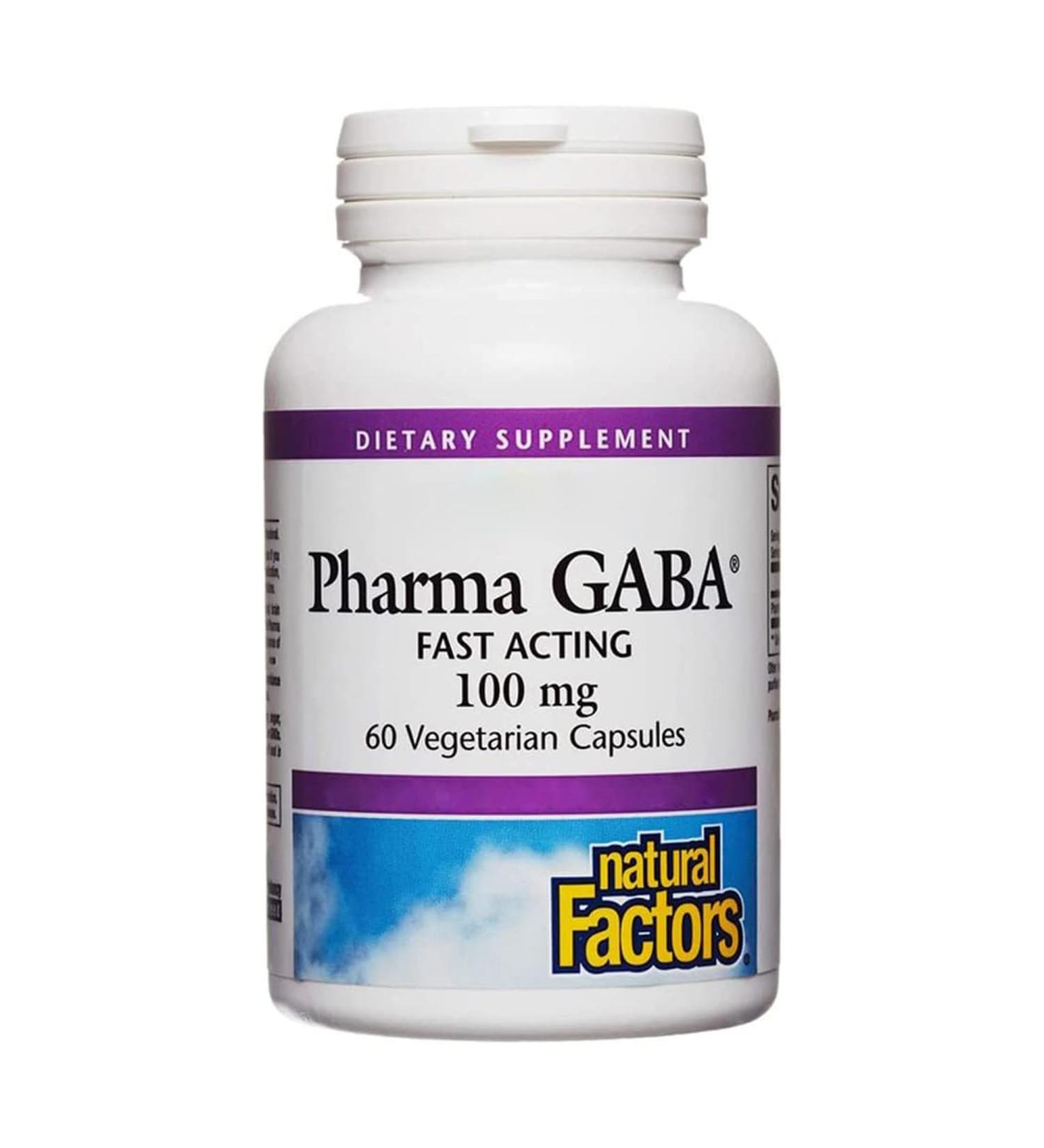 Natural Factors Stress Relax Pharma GABA 100mg 60 Vegan Lab Tested Vegetarian Soy Free Gluten Free Non-GMO - Buy Online on GoSupps.com